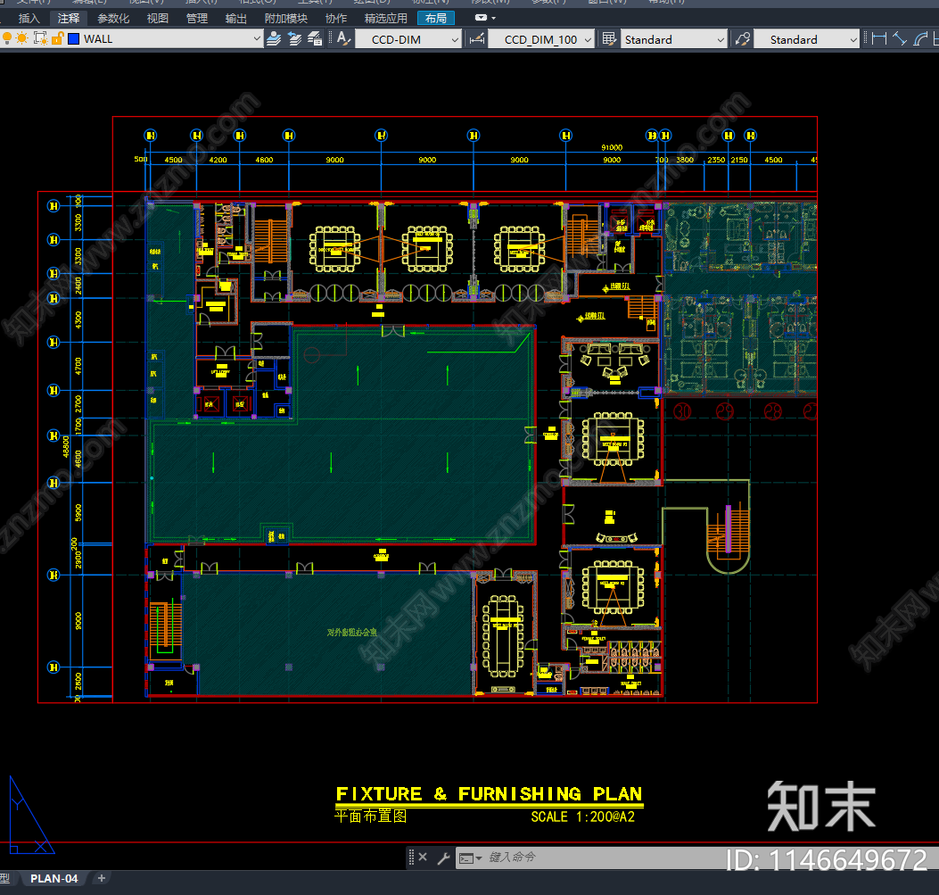 整层会议室室内cad施工图下载【ID:1146649672】