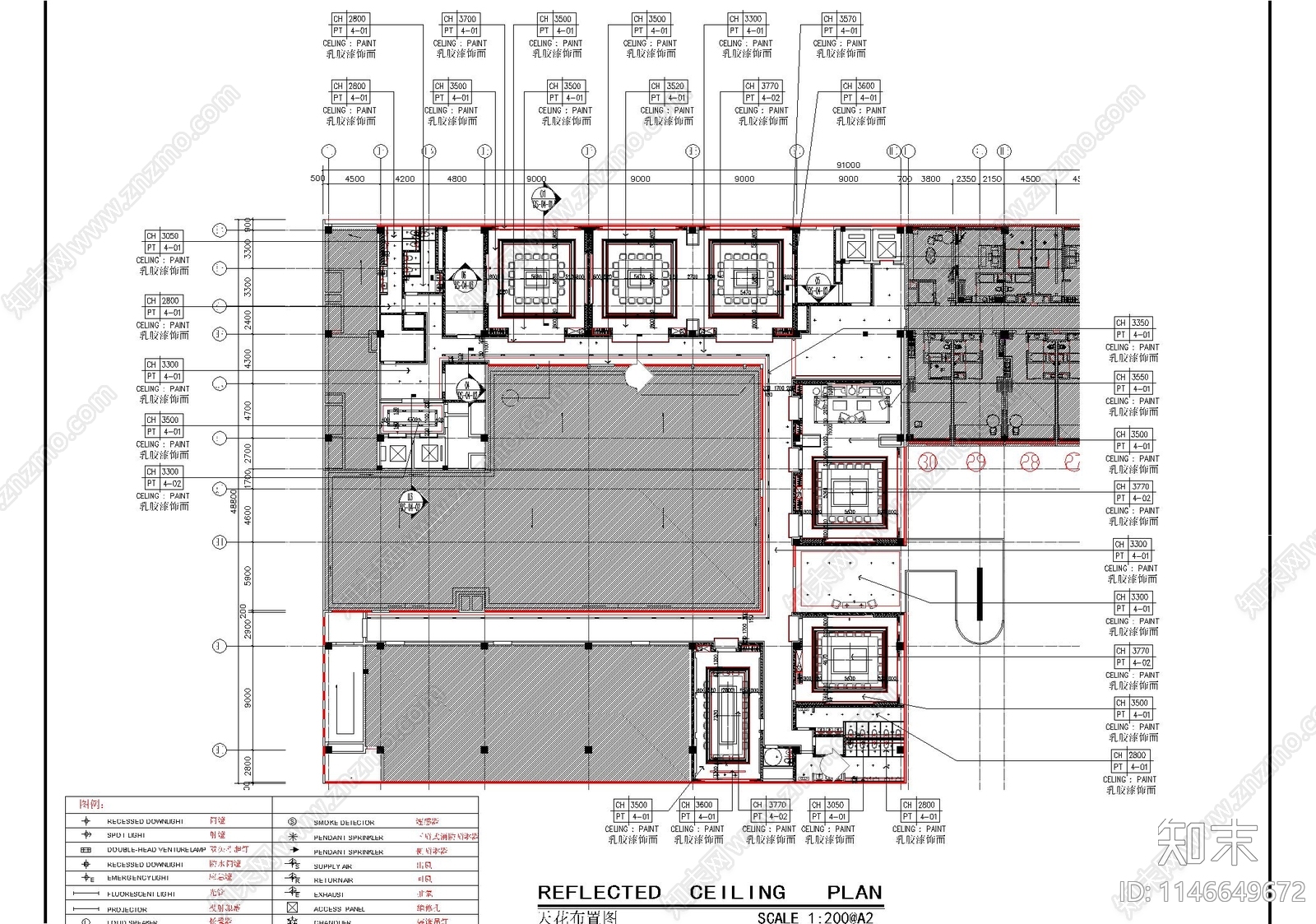 整层会议室室内cad施工图下载【ID:1146649672】