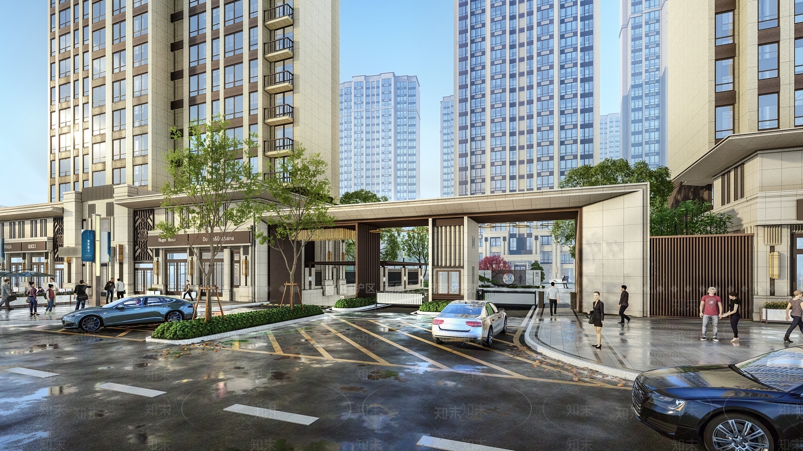 新中式住宅入口大门SU模型下载【ID:1146656041】