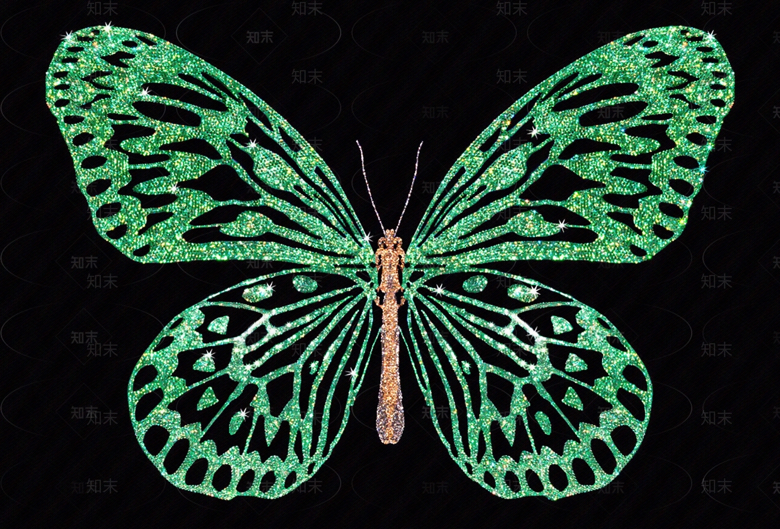 现代轻奢钻石蝴蝶装饰画贴图下载【ID:1146660287】