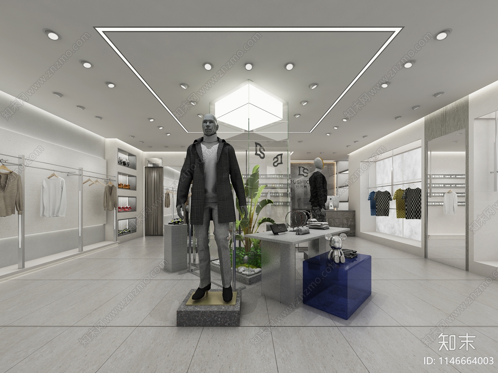 现代服装鞋店3D模型下载【ID:1146664003】