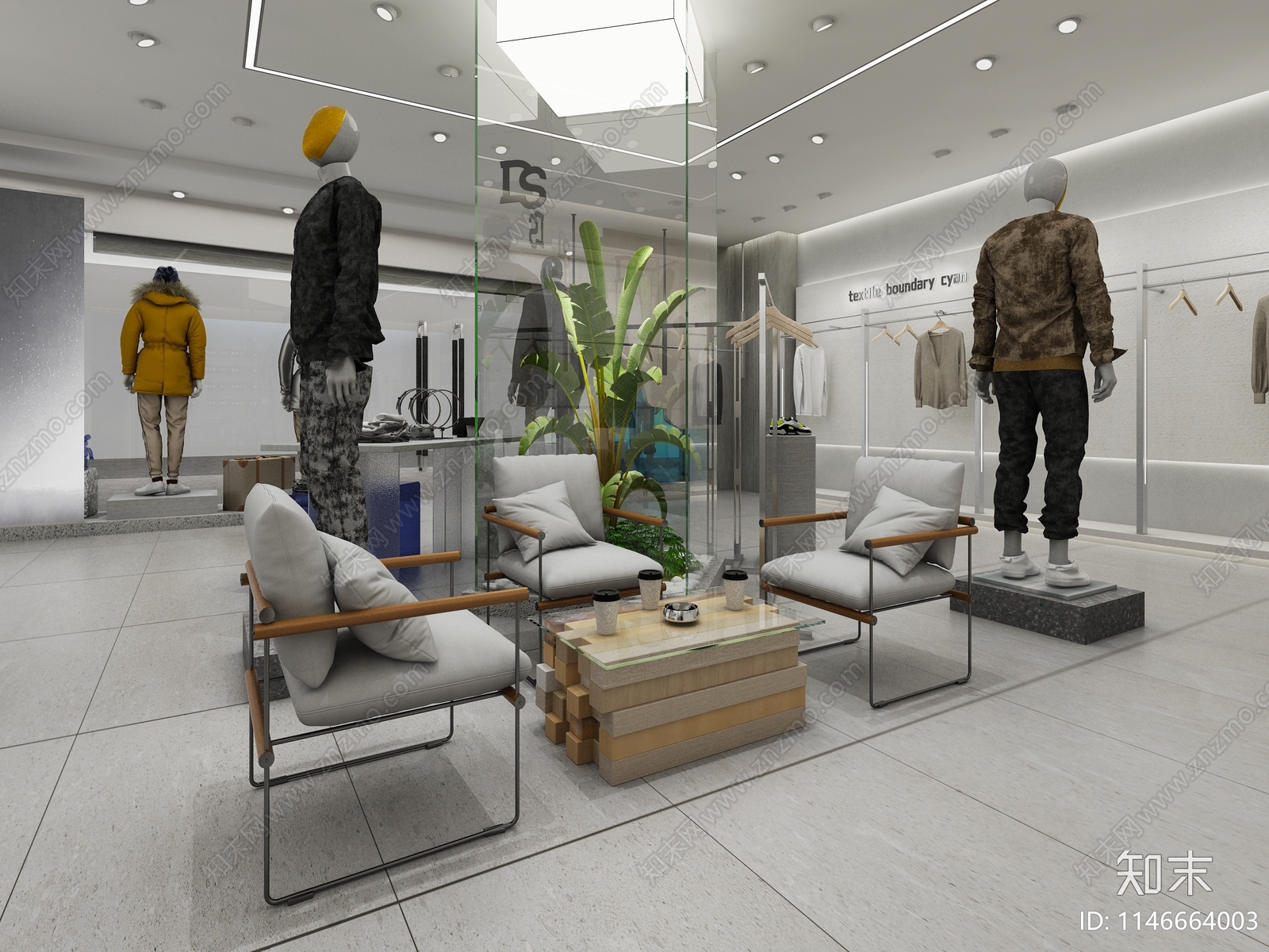 现代服装鞋店3D模型下载【ID:1146664003】