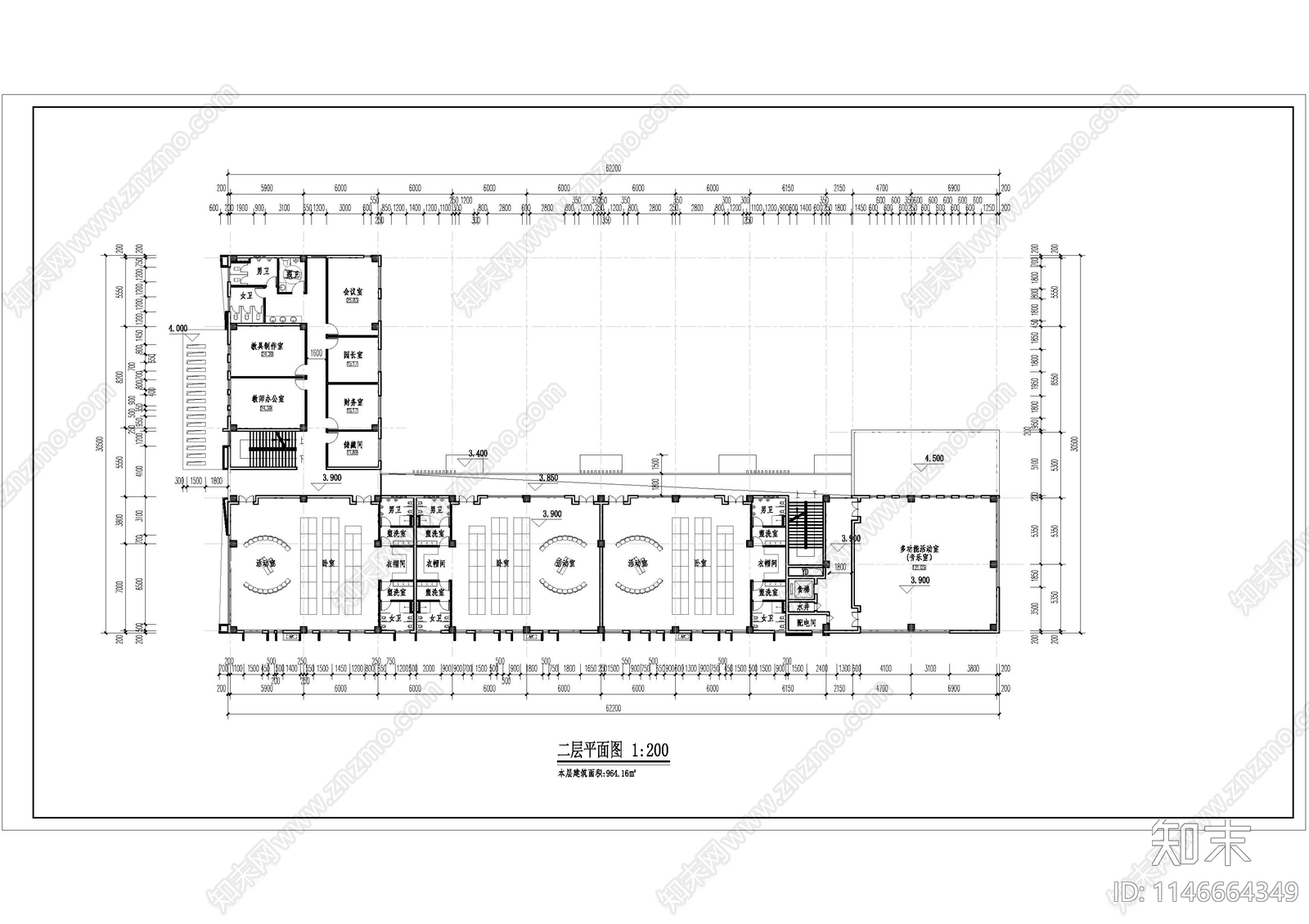 幼儿园建筑cad施工图下载【ID:1146664349】