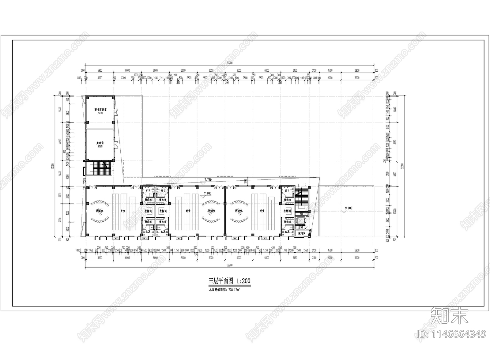 幼儿园建筑cad施工图下载【ID:1146664349】