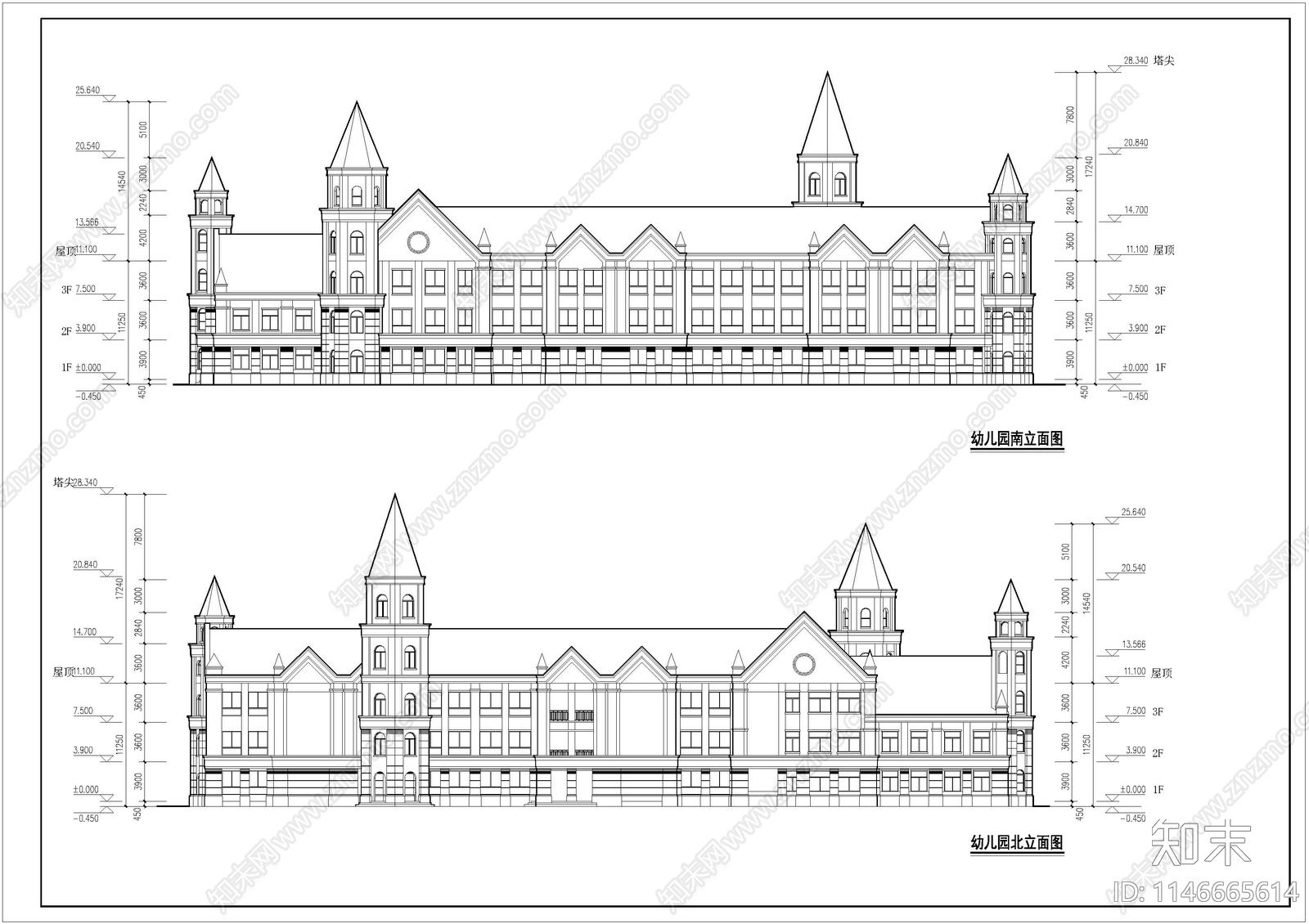 幼儿园建筑cad施工图下载【ID:1146665614】