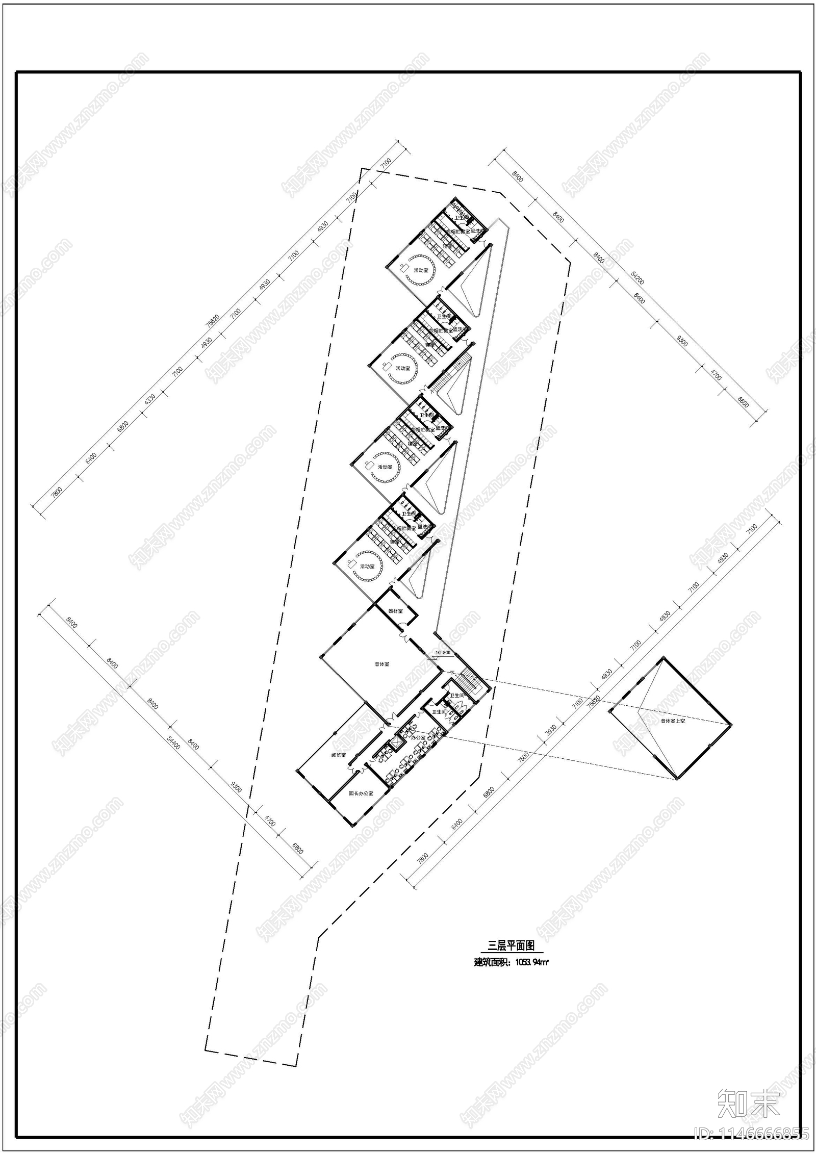 幼儿园建筑cad施工图下载【ID:1146666855】