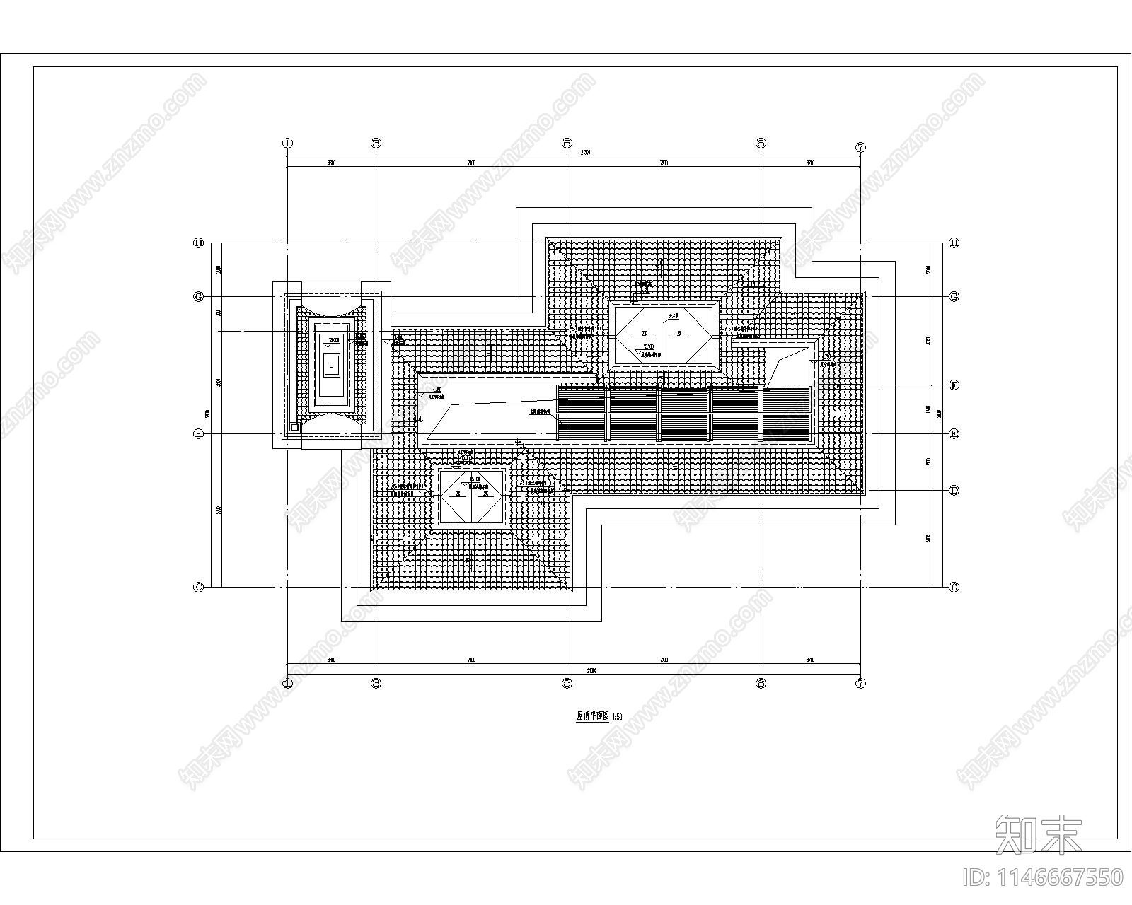 三层欧式别墅建筑cad施工图下载【ID:1146667550】