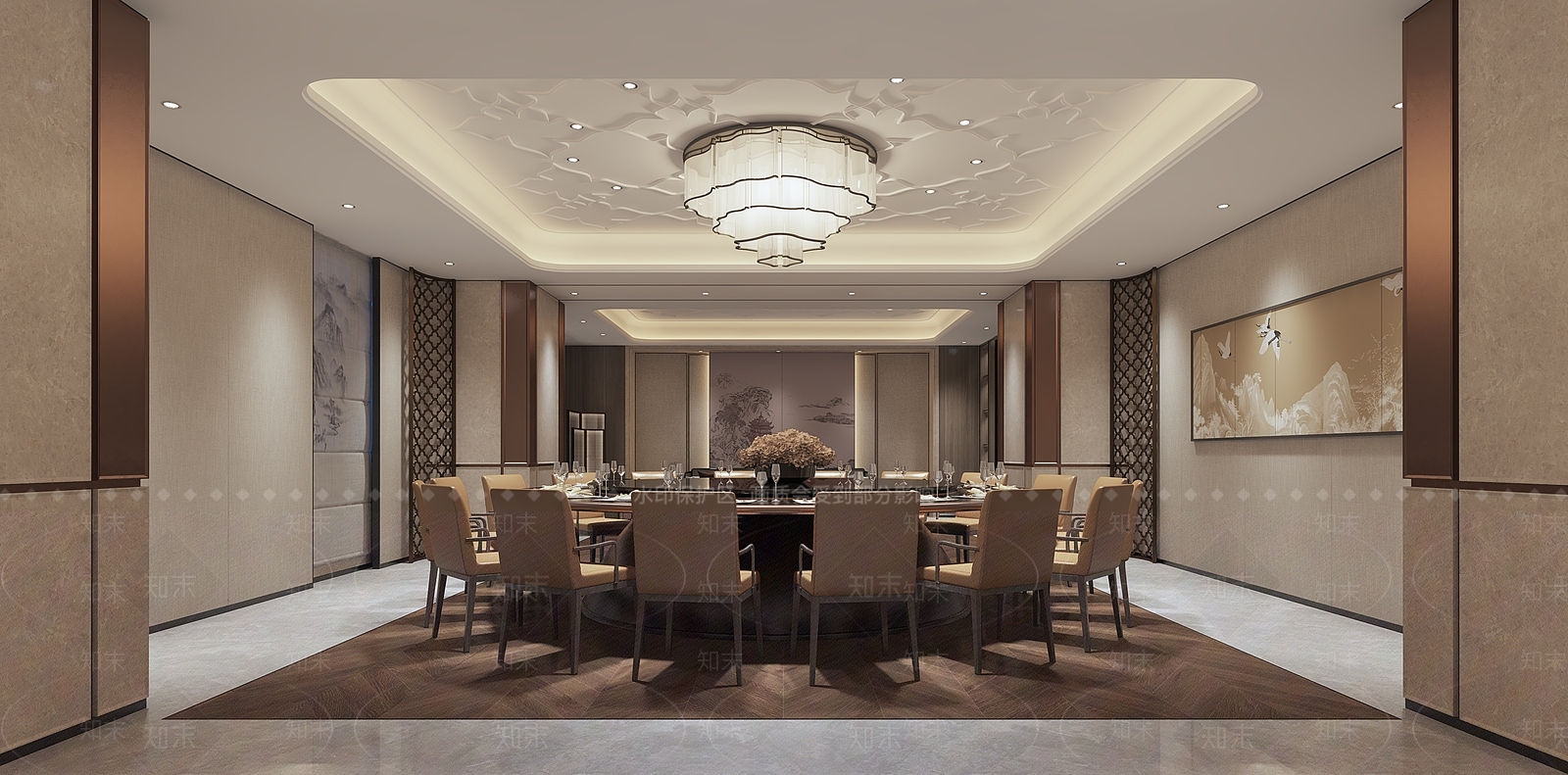 新中式大包厢3D模型下载【ID:1146674461】_知末3d模型网