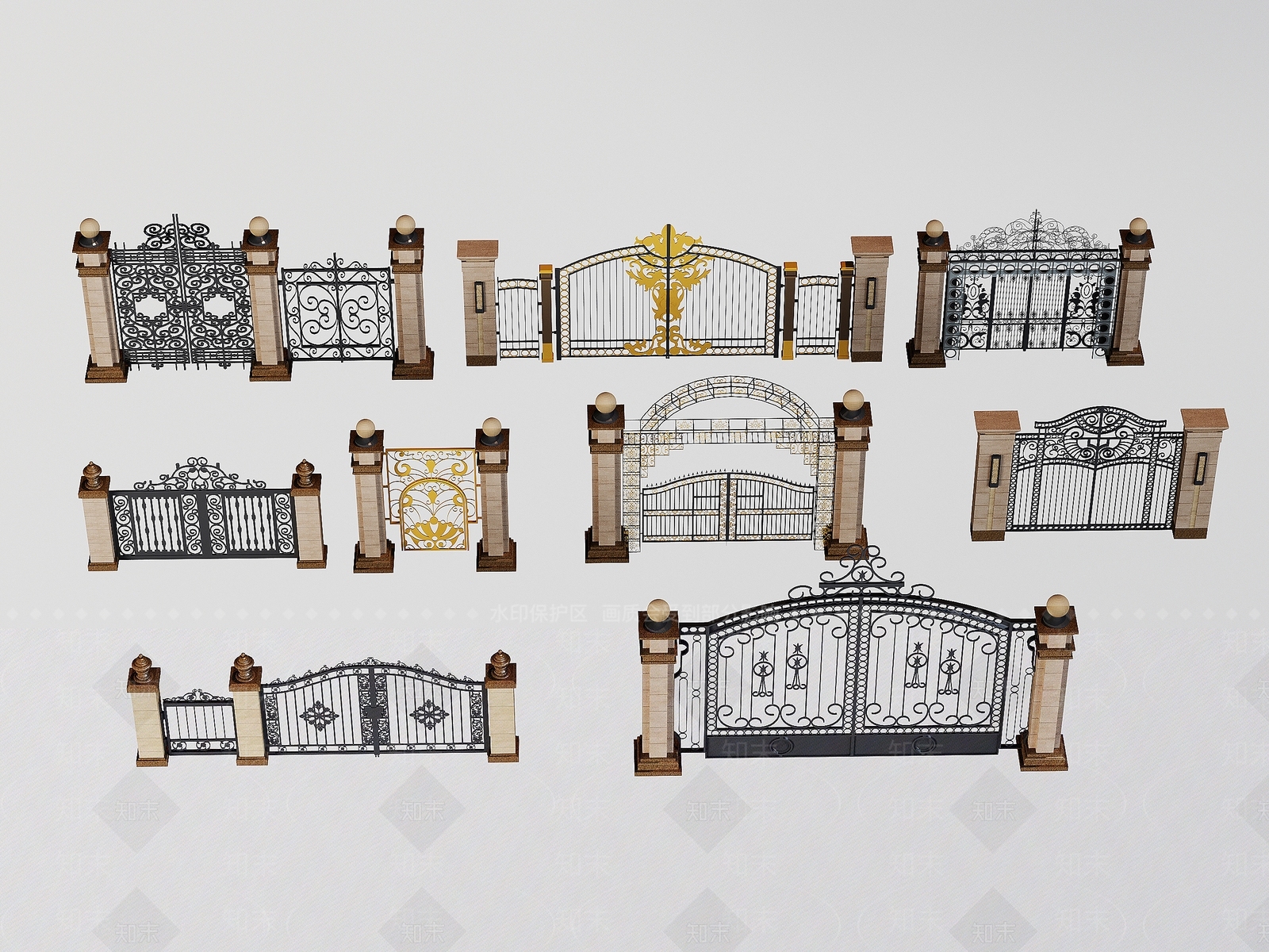 欧式庭院大门SU模型下载【ID:1146677111】