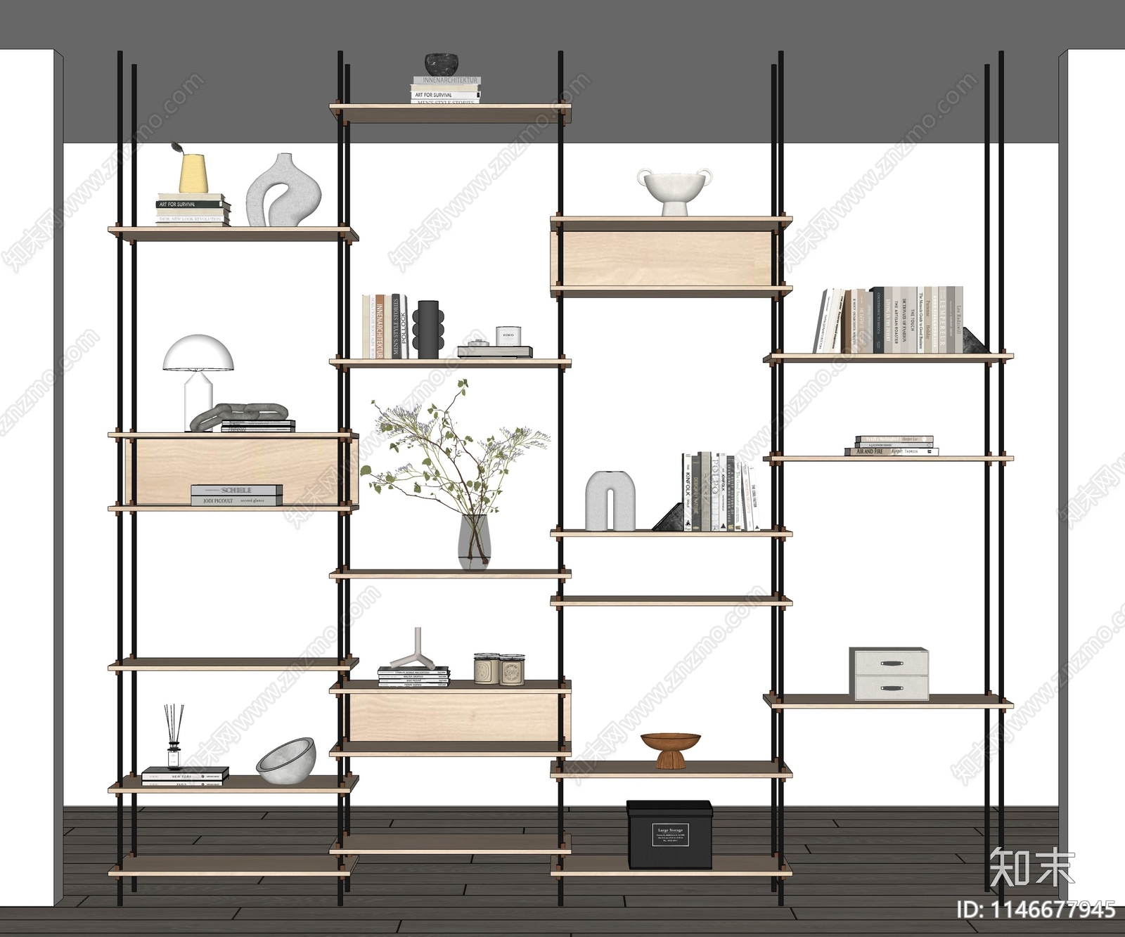 现代装饰架SU模型下载【ID:1146677945】