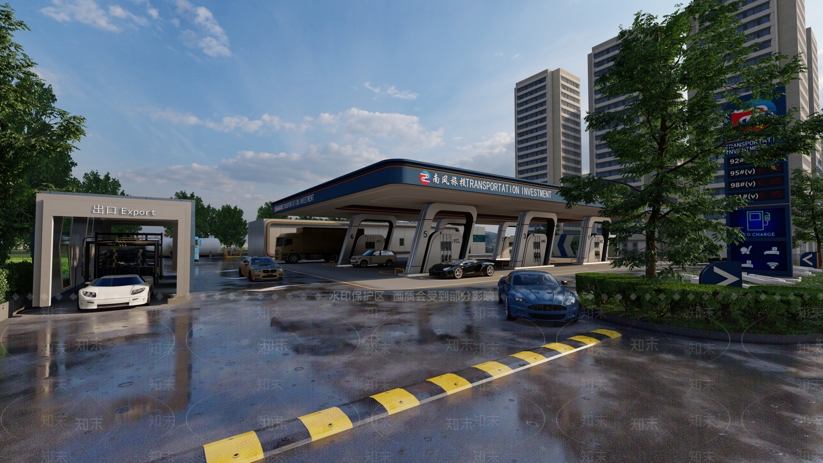 现代加油站SU模型下载【ID:1146680314】