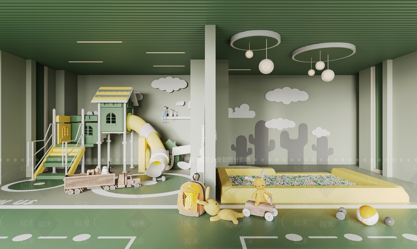 现代儿童休闲娱乐室3D模型下载【ID:1146680570】