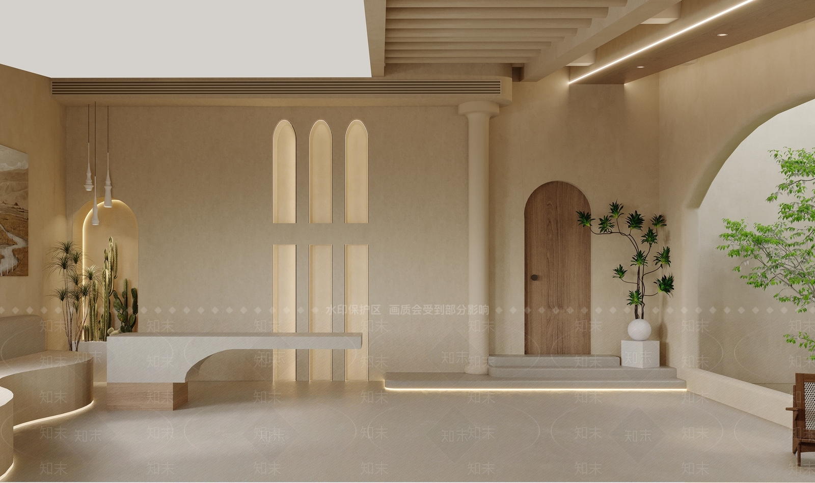 侘寂民宿接待大厅3D模型下载【ID:1146684426】