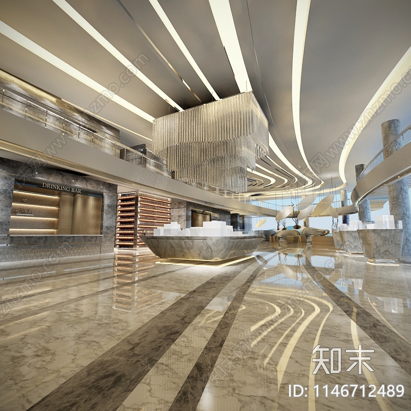 现代风格售楼室内cad施工图下载【ID:1146712489】
