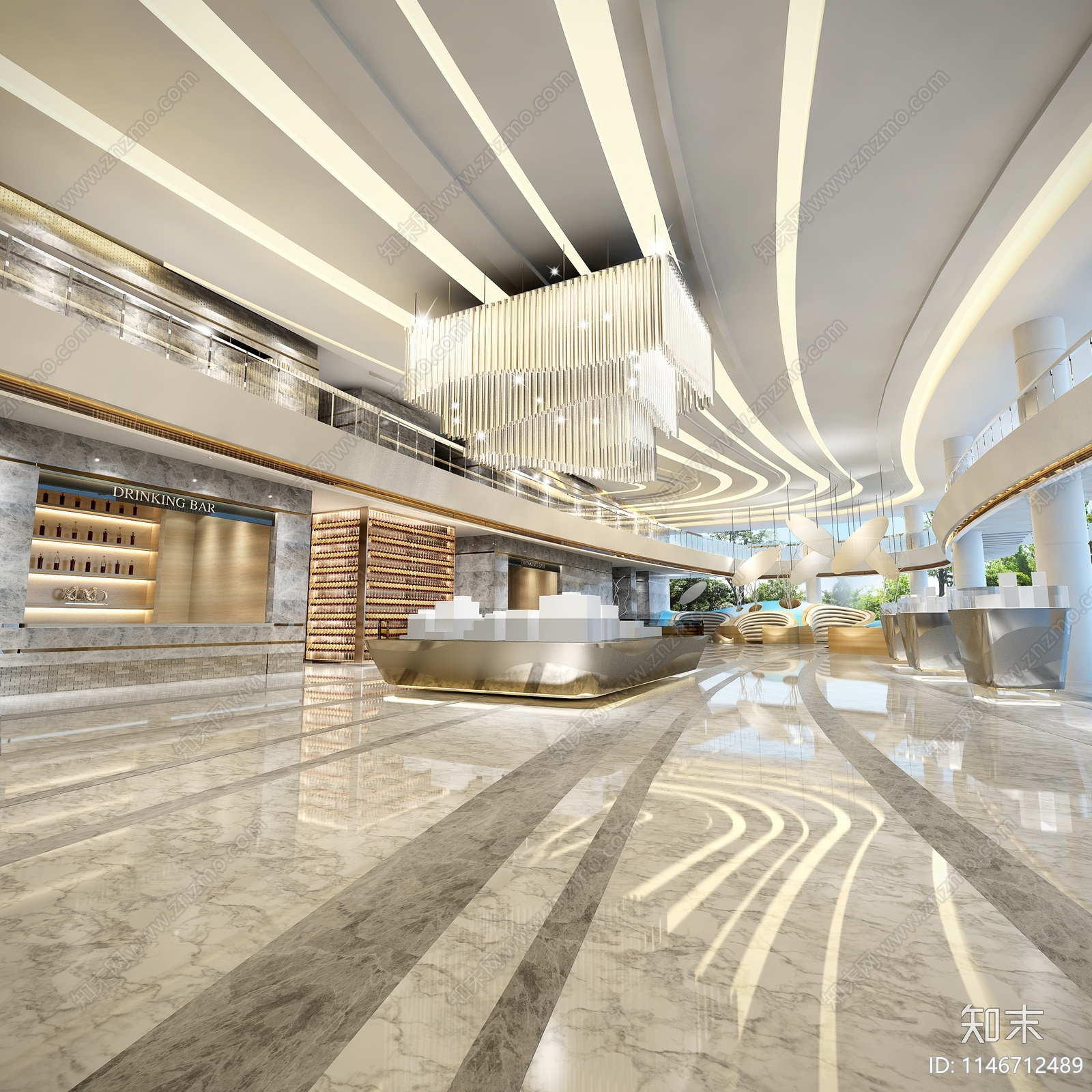 现代风格售楼室内cad施工图下载【ID:1146712489】