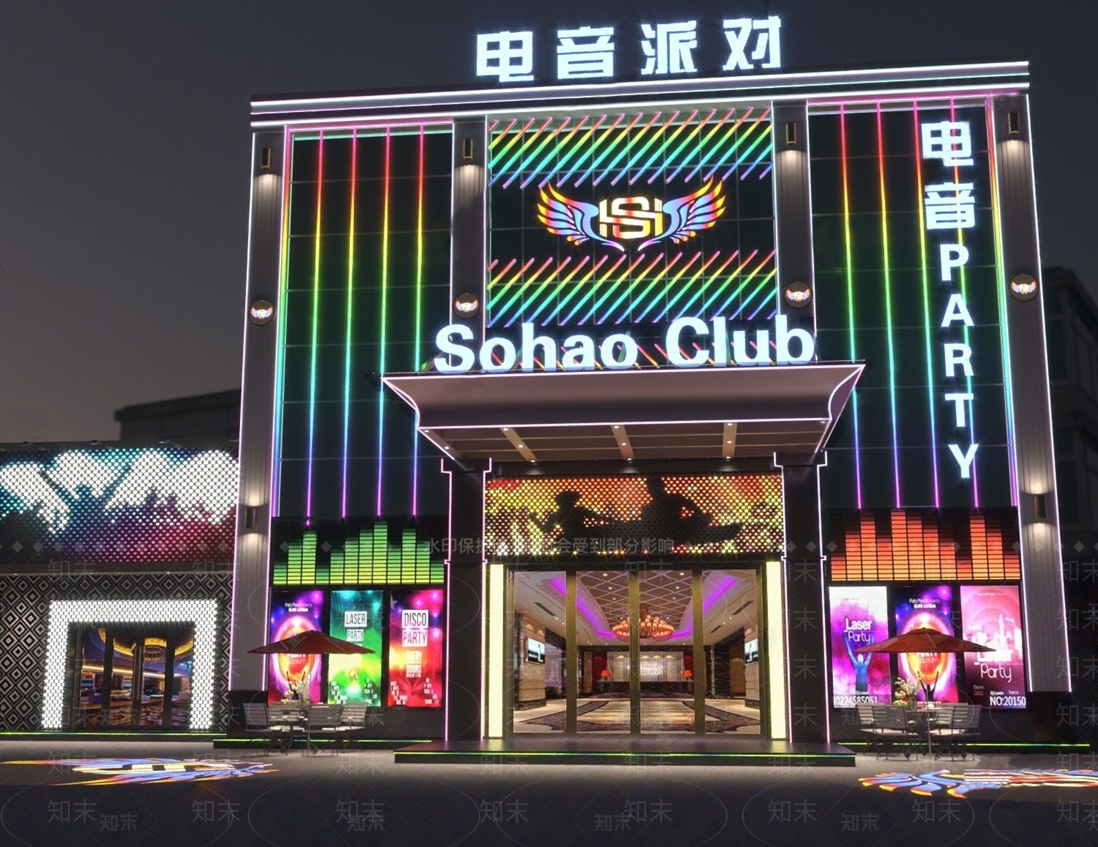 现代KTV建筑外观SU模型下载【ID:1146694792】