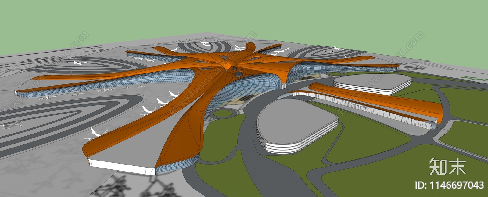 现代风格机场SU模型下载【ID:1146697043】