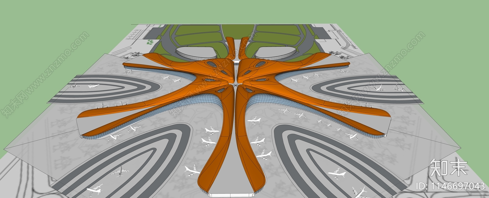 现代风格机场SU模型下载【ID:1146697043】