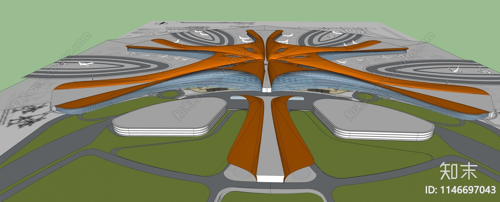 现代风格机场SU模型下载【ID:1146697043】