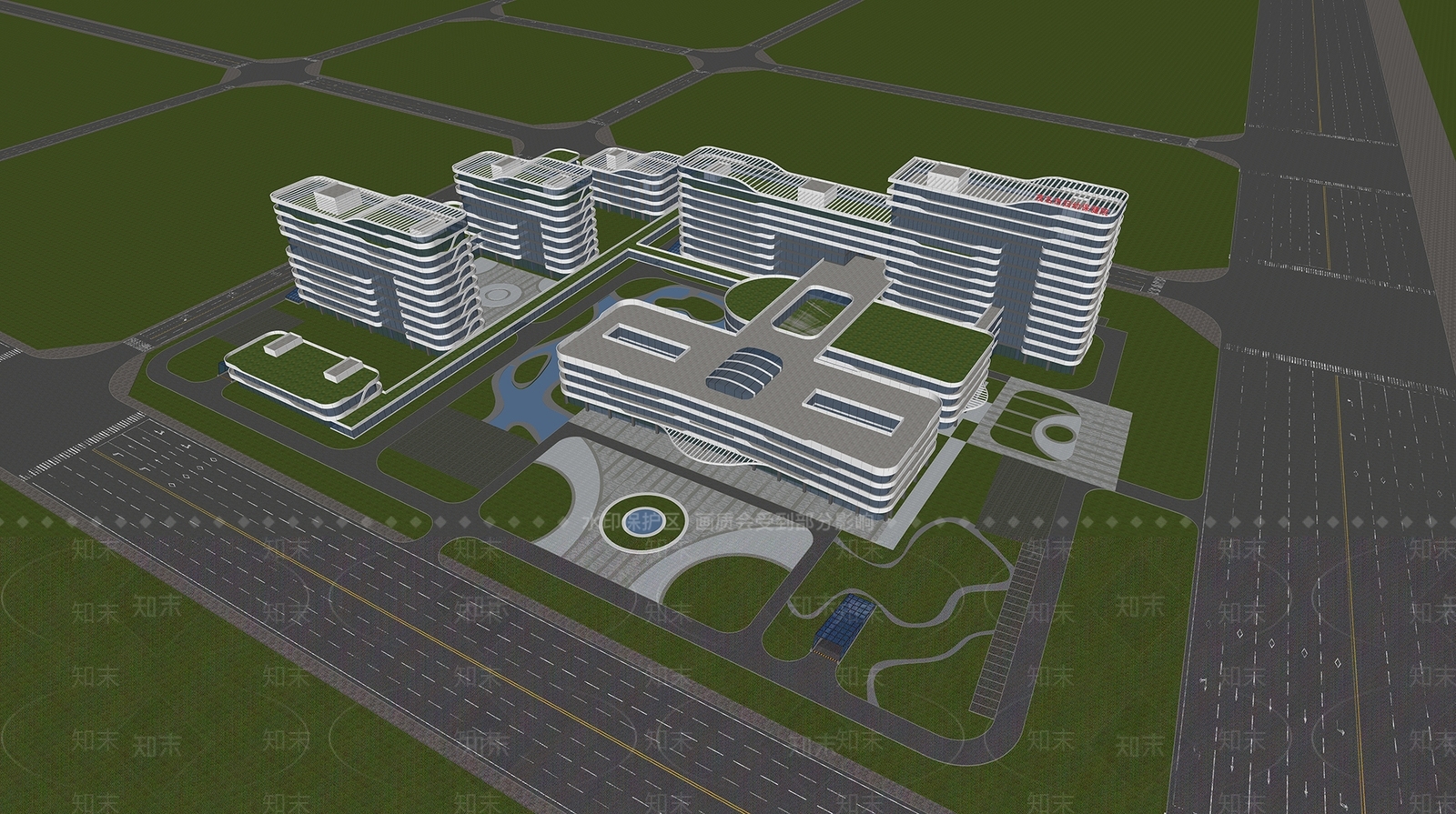 现代医疗建筑SU模型下载【ID:1146700787】