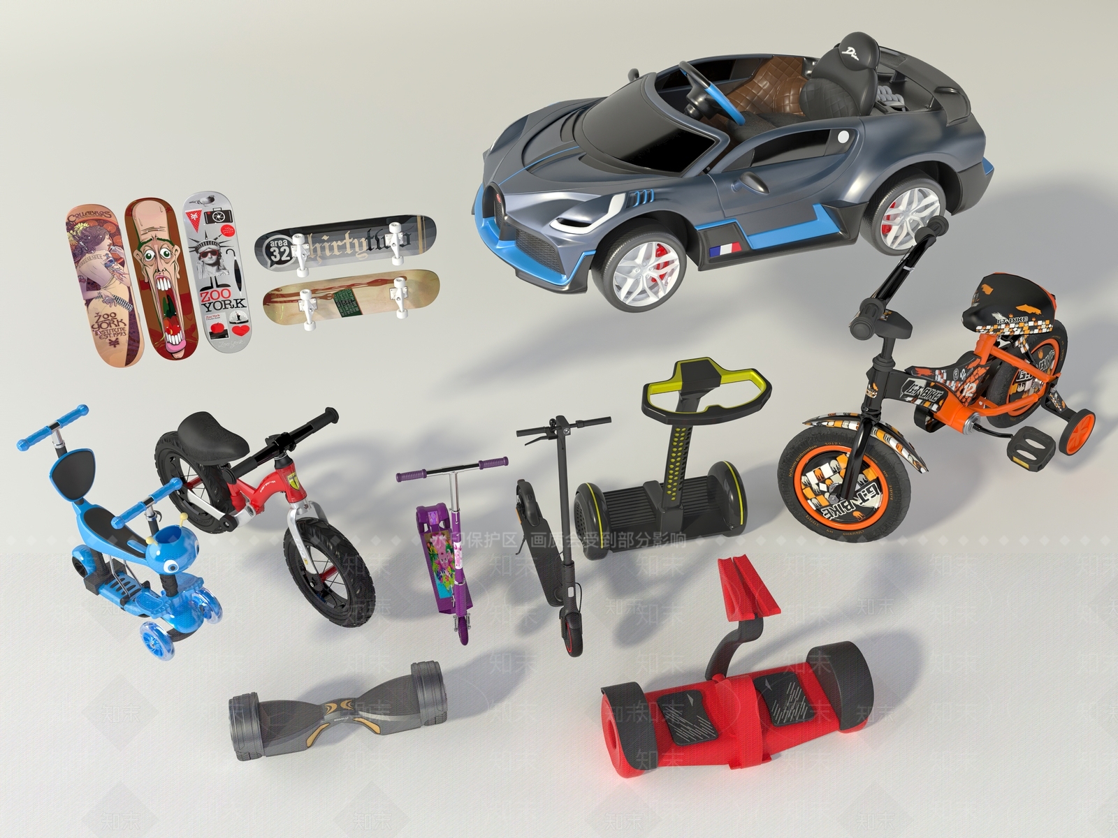 现代儿童车3D模型下载【ID:1146701825】