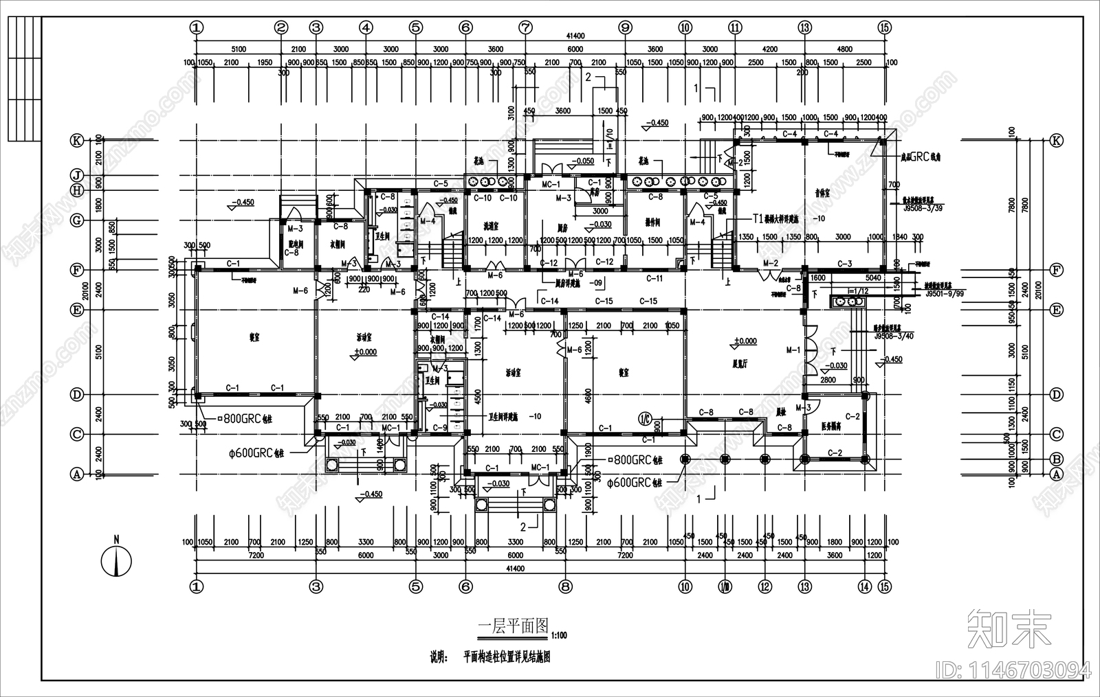 万科幼儿园建筑cad施工图下载【ID:1146703094】