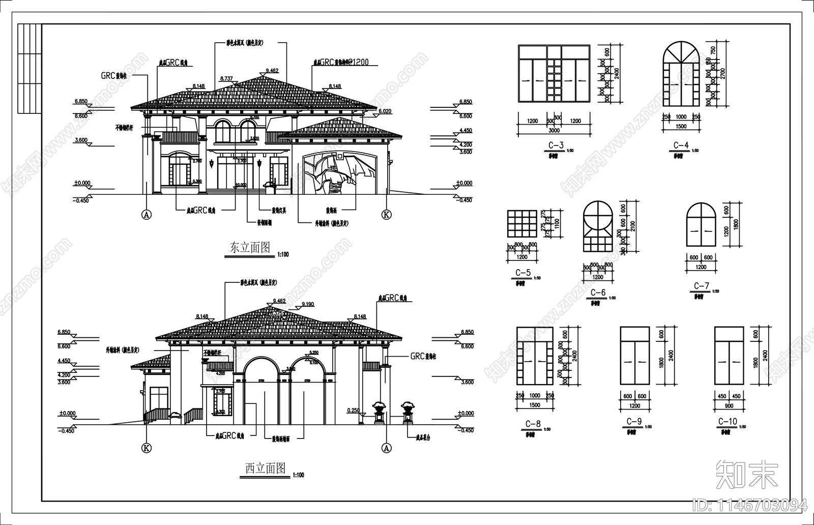 万科幼儿园建筑cad施工图下载【ID:1146703094】