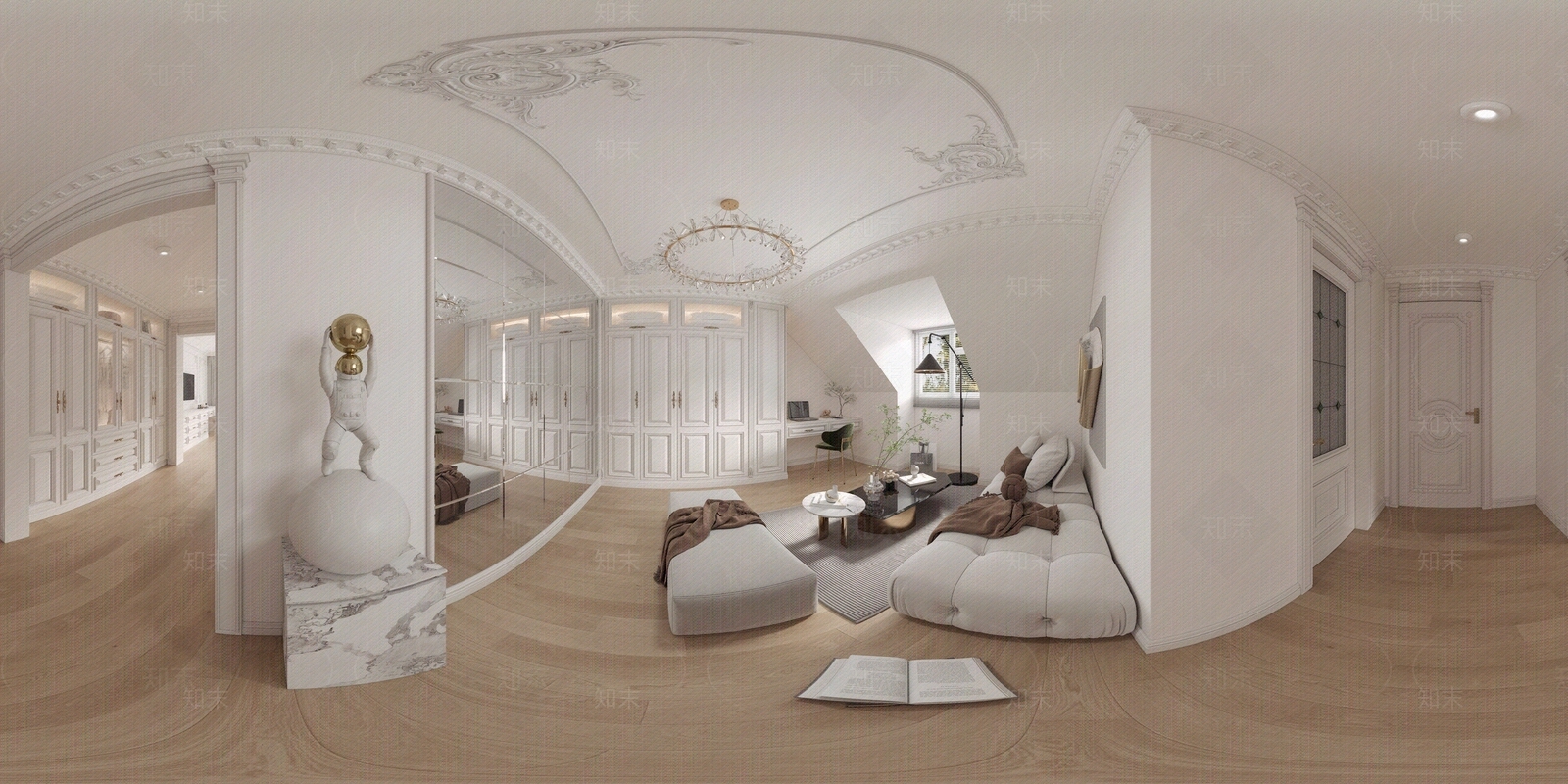 法式奶油风休闲区全景贴图下载【ID:1146705278】