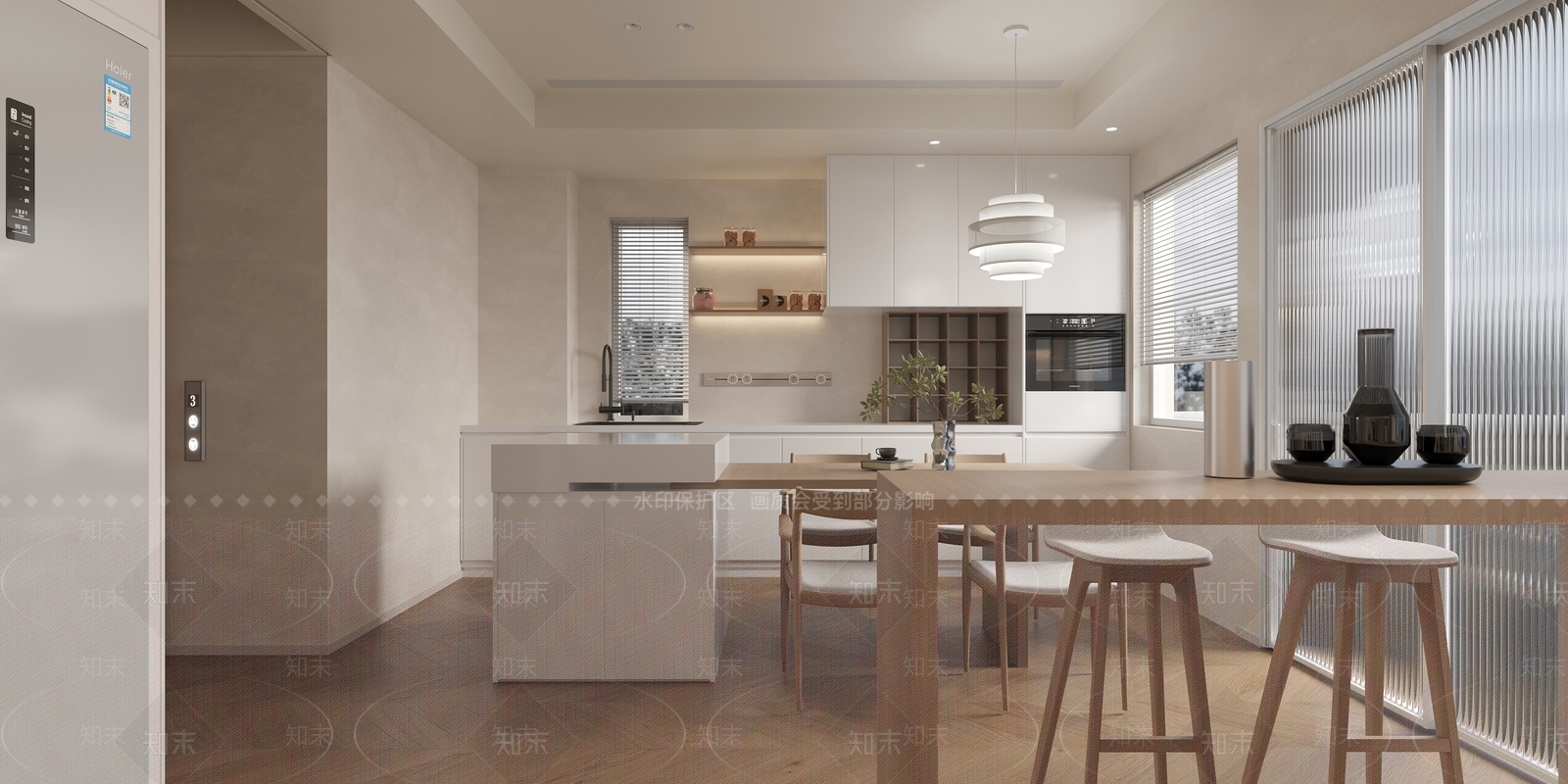 现代loft客餐厅3D模型下载【ID:1146706843】