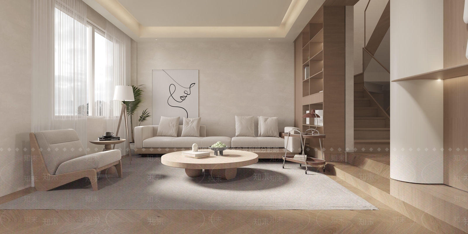 现代loft客餐厅3D模型下载【ID:1146706843】
