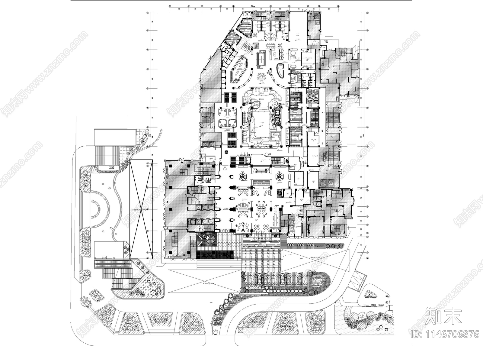 会所洗浴中心室内cad施工图下载【ID:1146706876】