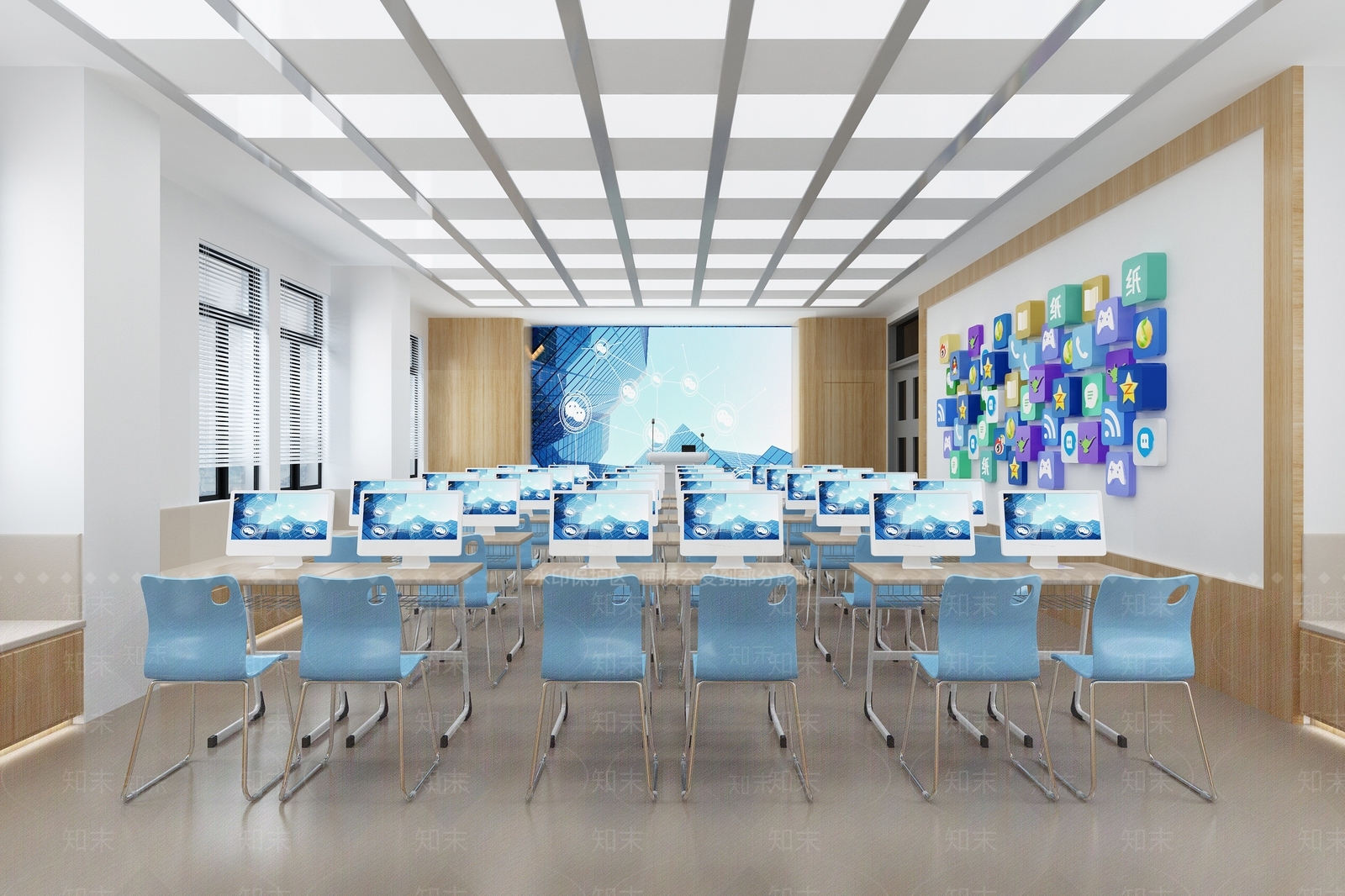 现代学校教室SU模型下载【ID:1146707053】