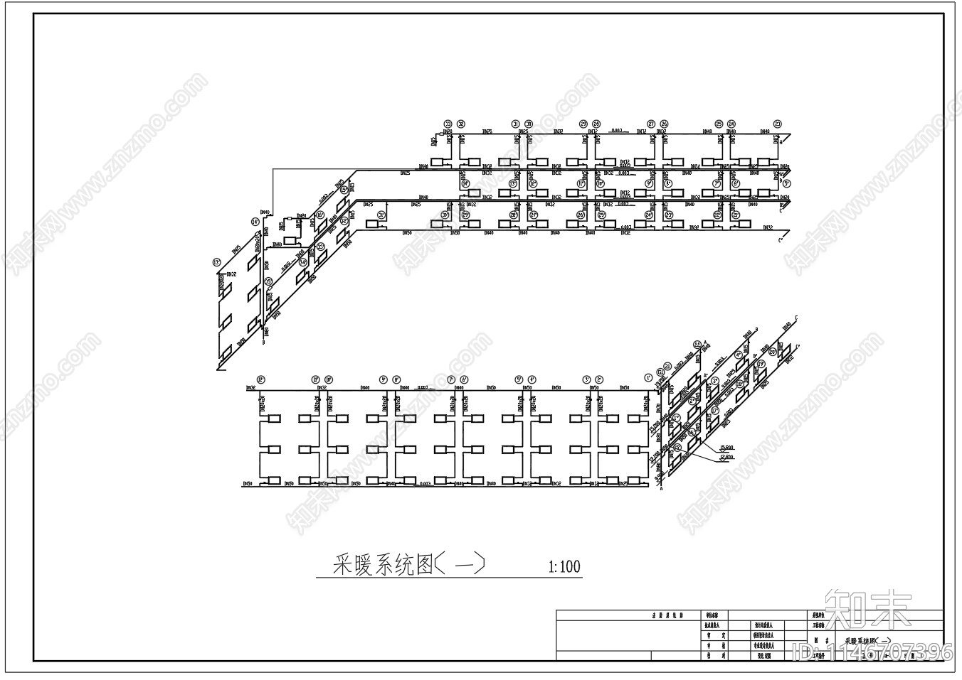 厂房车间采暖系统cad施工图下载【ID:1146707396】