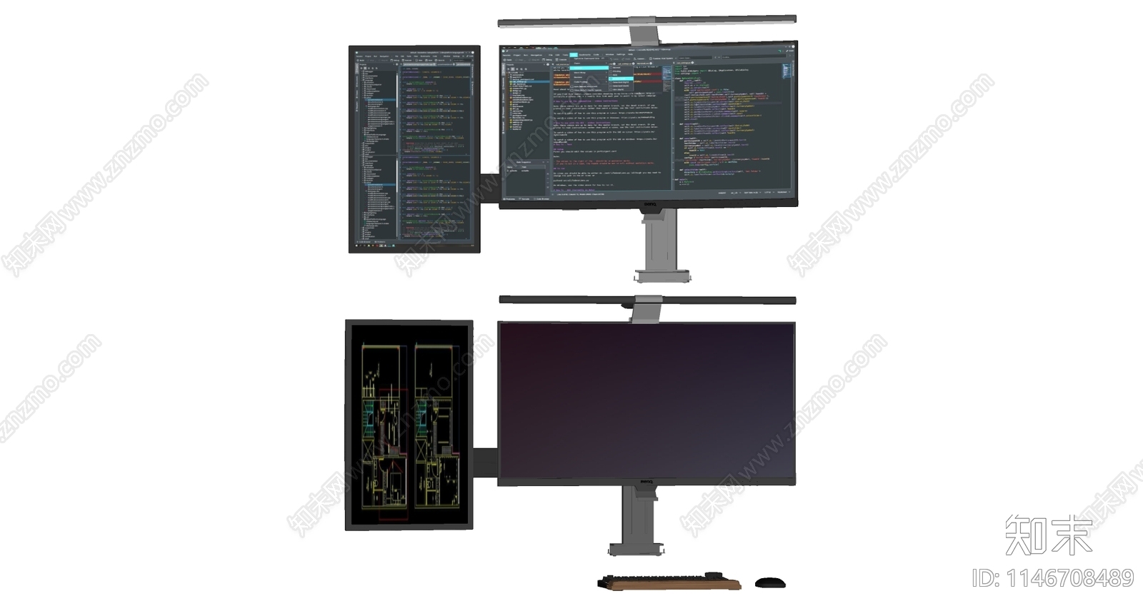 显示器组合SU模型下载【ID:1146708489】