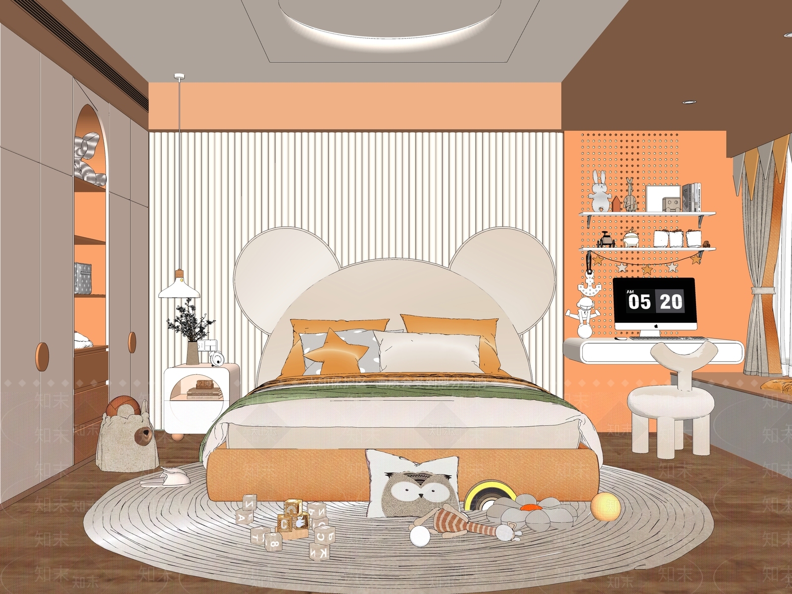 现代通用儿童房SU模型下载【ID:1146717500】