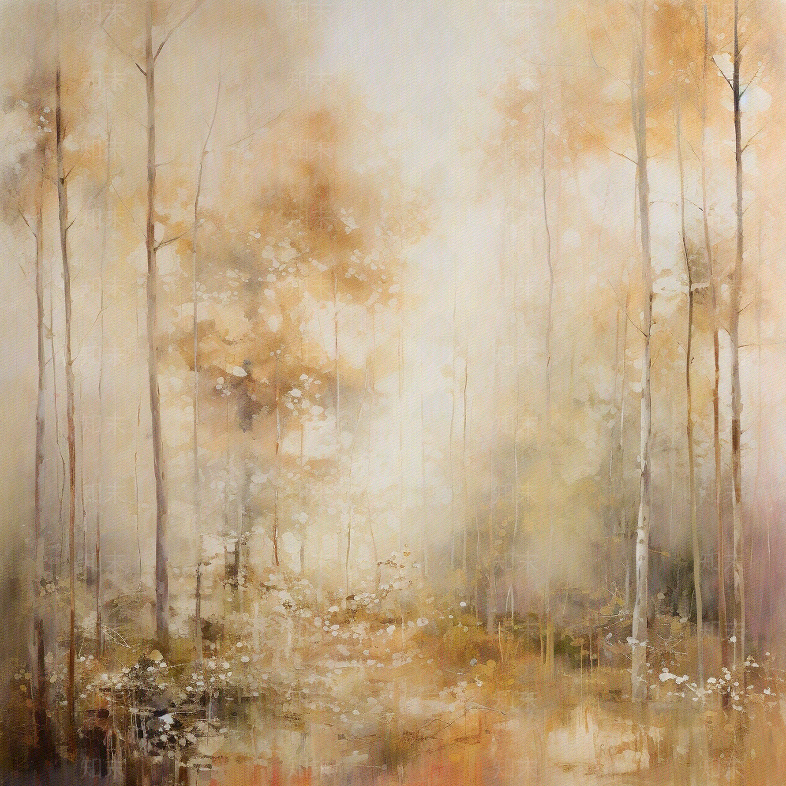 现代法式抽象风景油画挂画贴图下载【ID:1146720771】