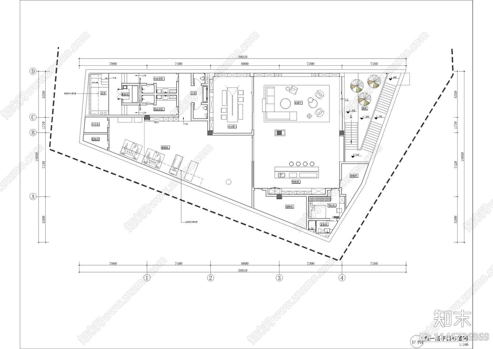 深圳华侨城东方花园私宅室内cad施工图下载【ID:1146726869】