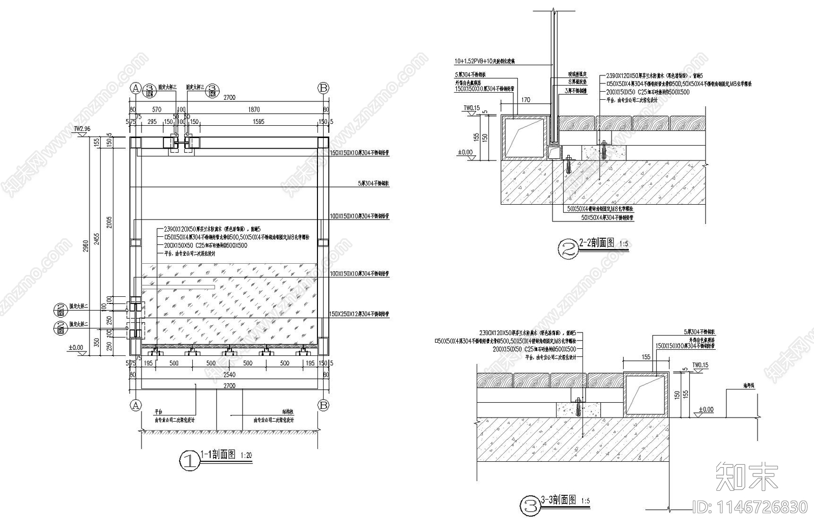山顶共享驿站建筑cad施工图下载【ID:1146726830】