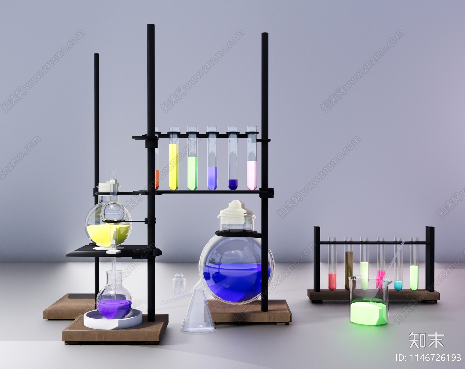 化学实验室玻璃器皿SU模型下载【ID:1146726193】