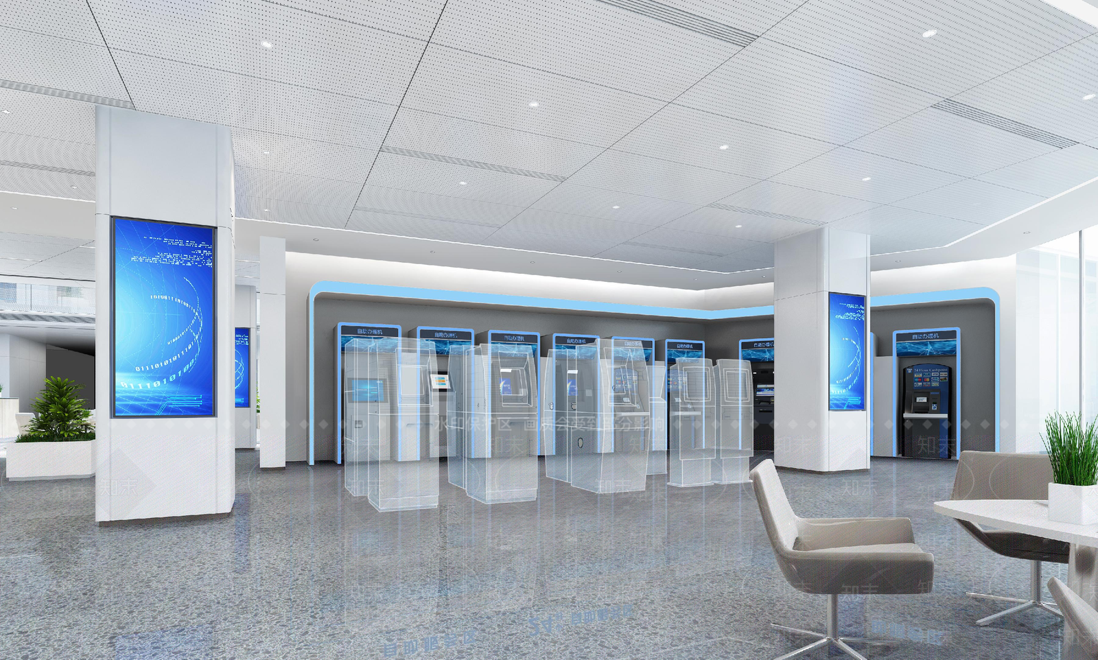 现代政务自助服务区SU模型下载【ID:1148474342】