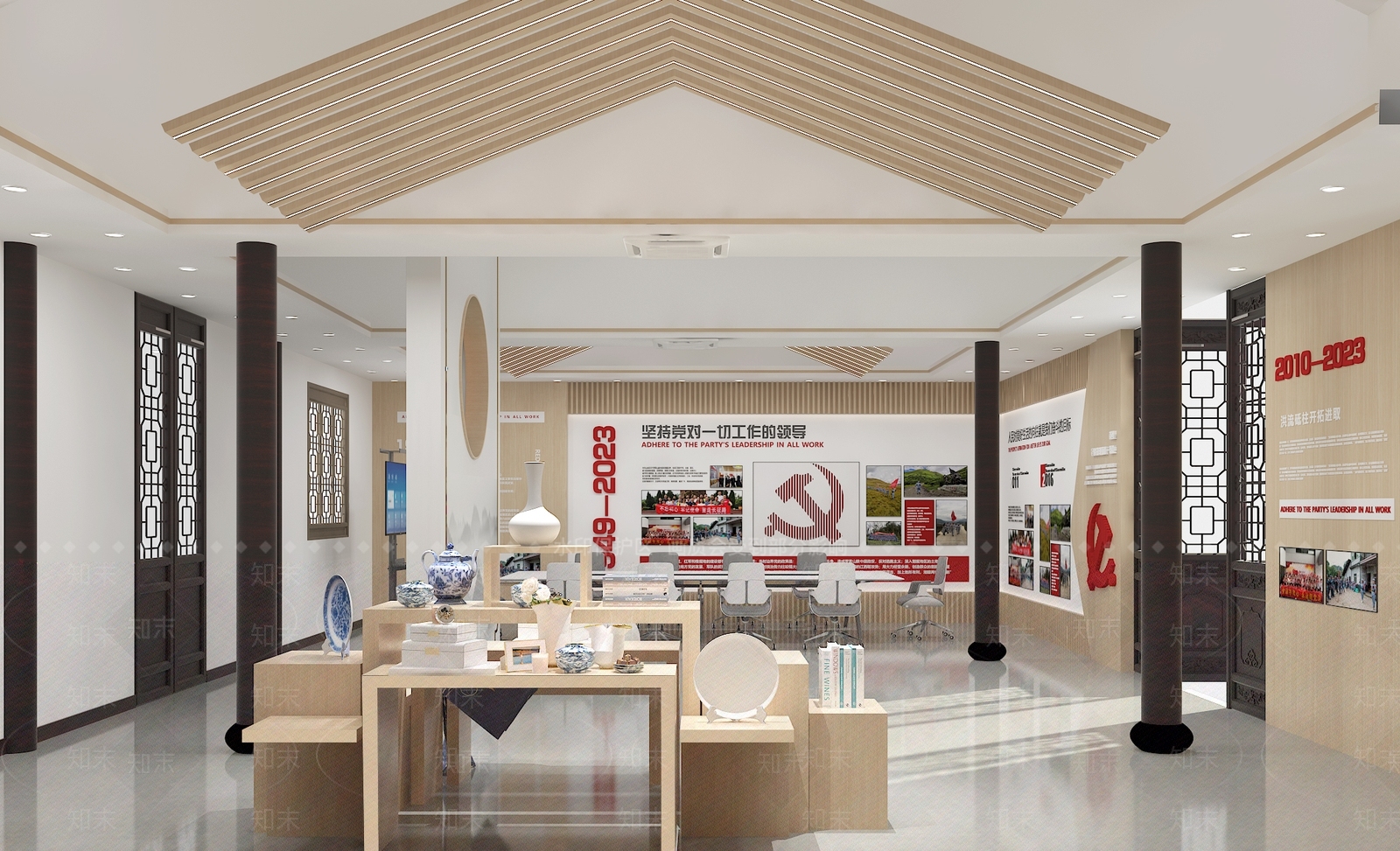 新中式党建品牌馆SU模型下载【ID:1146731284】