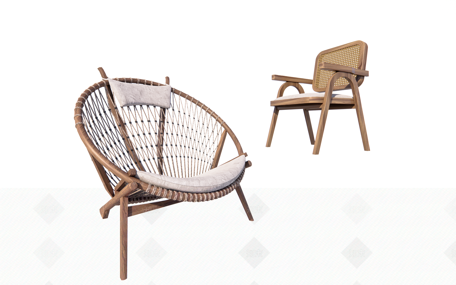 现代休闲藤椅SU模型下载【ID:1146734401】