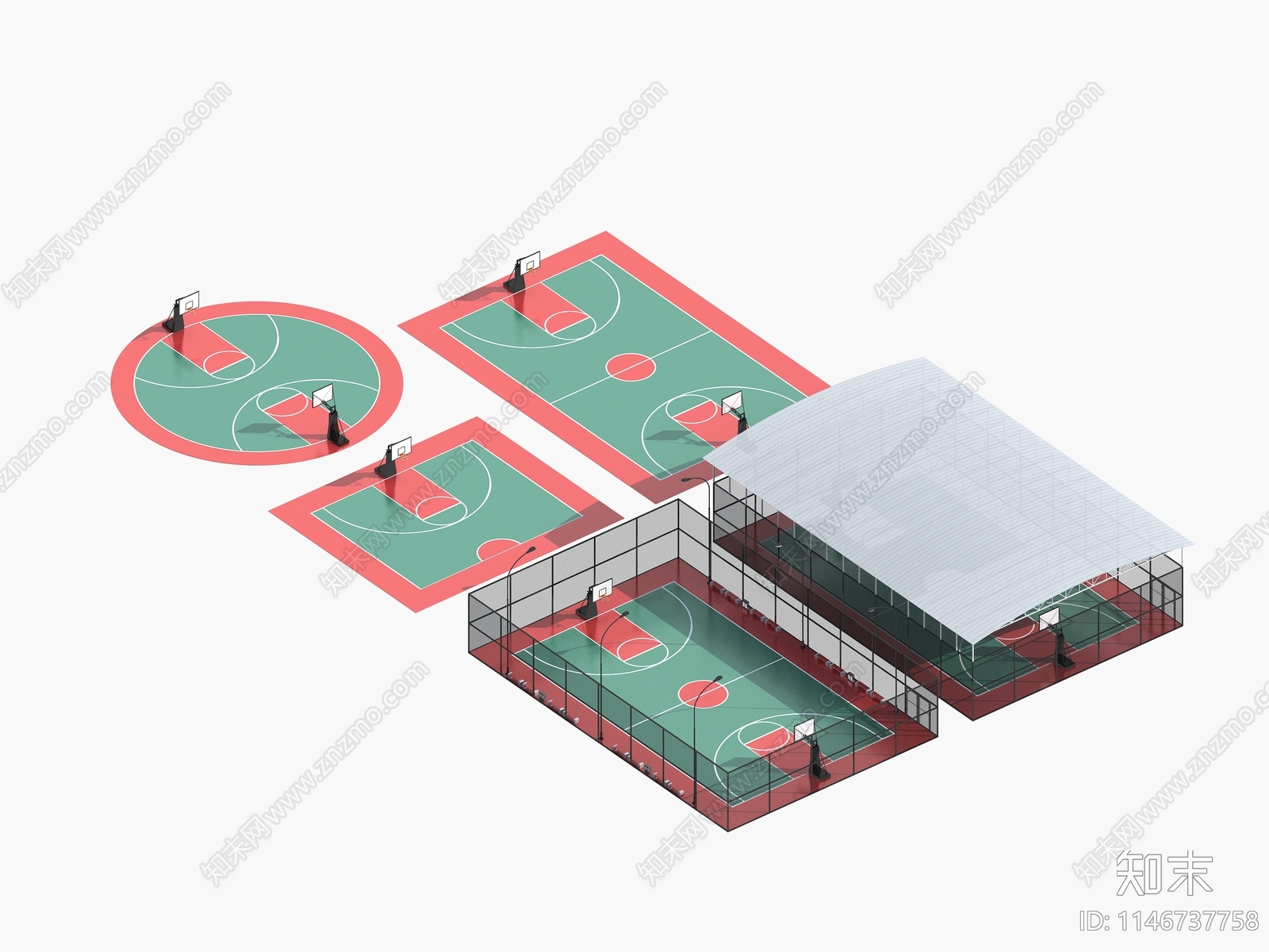 篮球场球场3D模型下载【ID:1146737758】