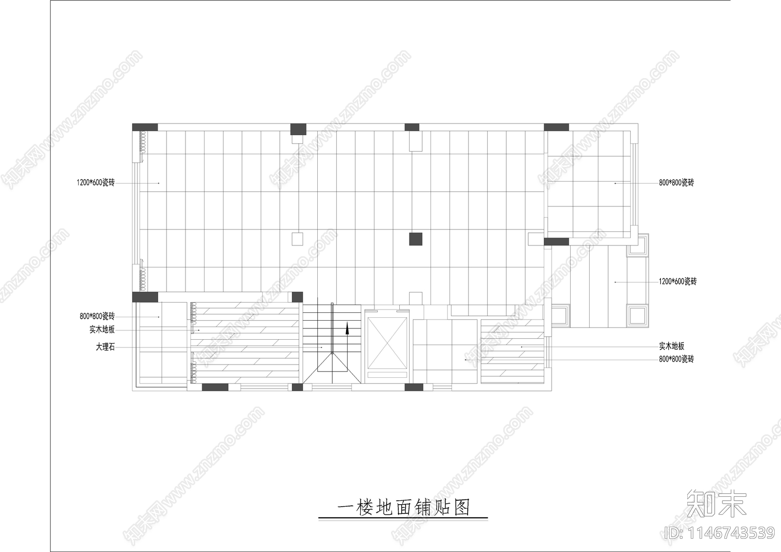 观湖园五层轻奢私人别墅室内cad施工图下载【ID:1146743539】