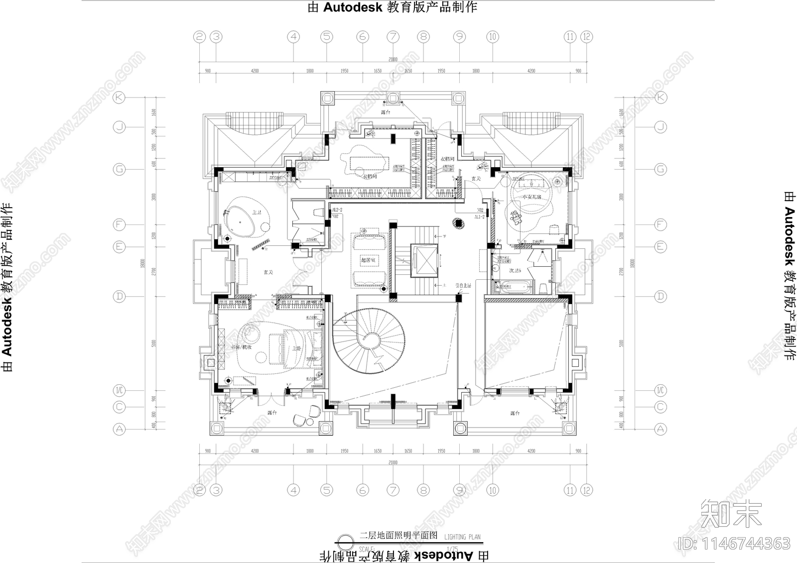 复式家居电气系统施工图下载【ID:1146744363】