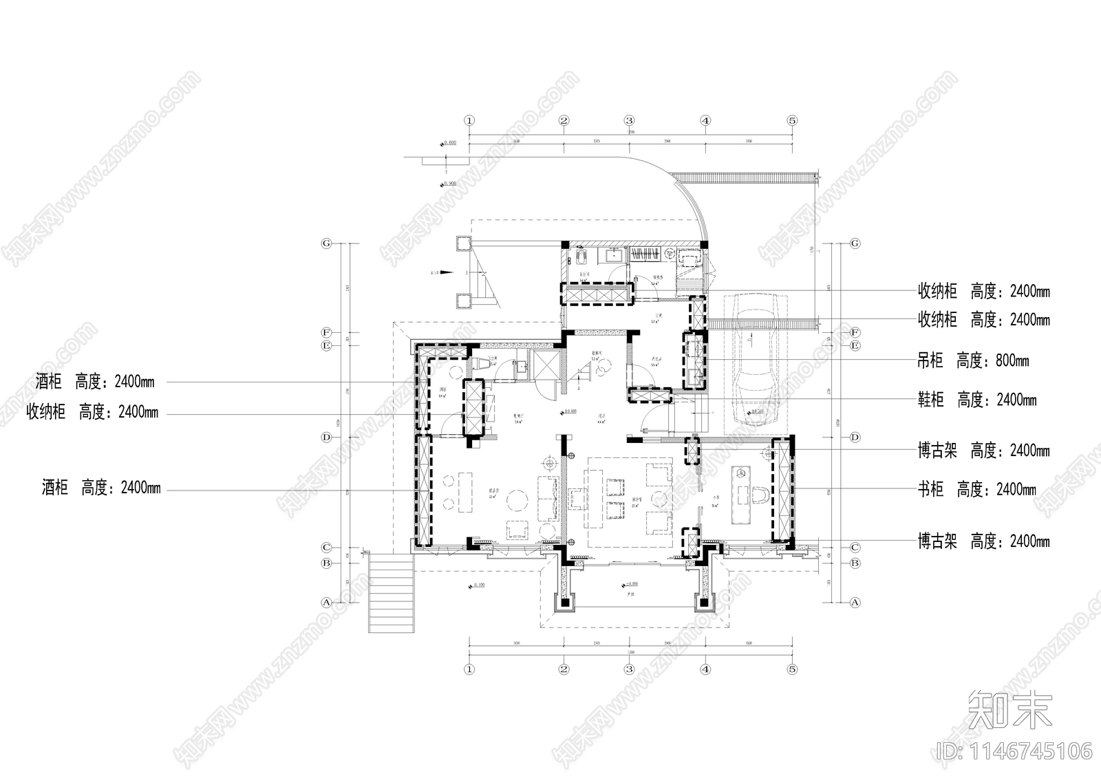 中建壹号别墅样板间室内cad施工图下载【ID:1146745106】