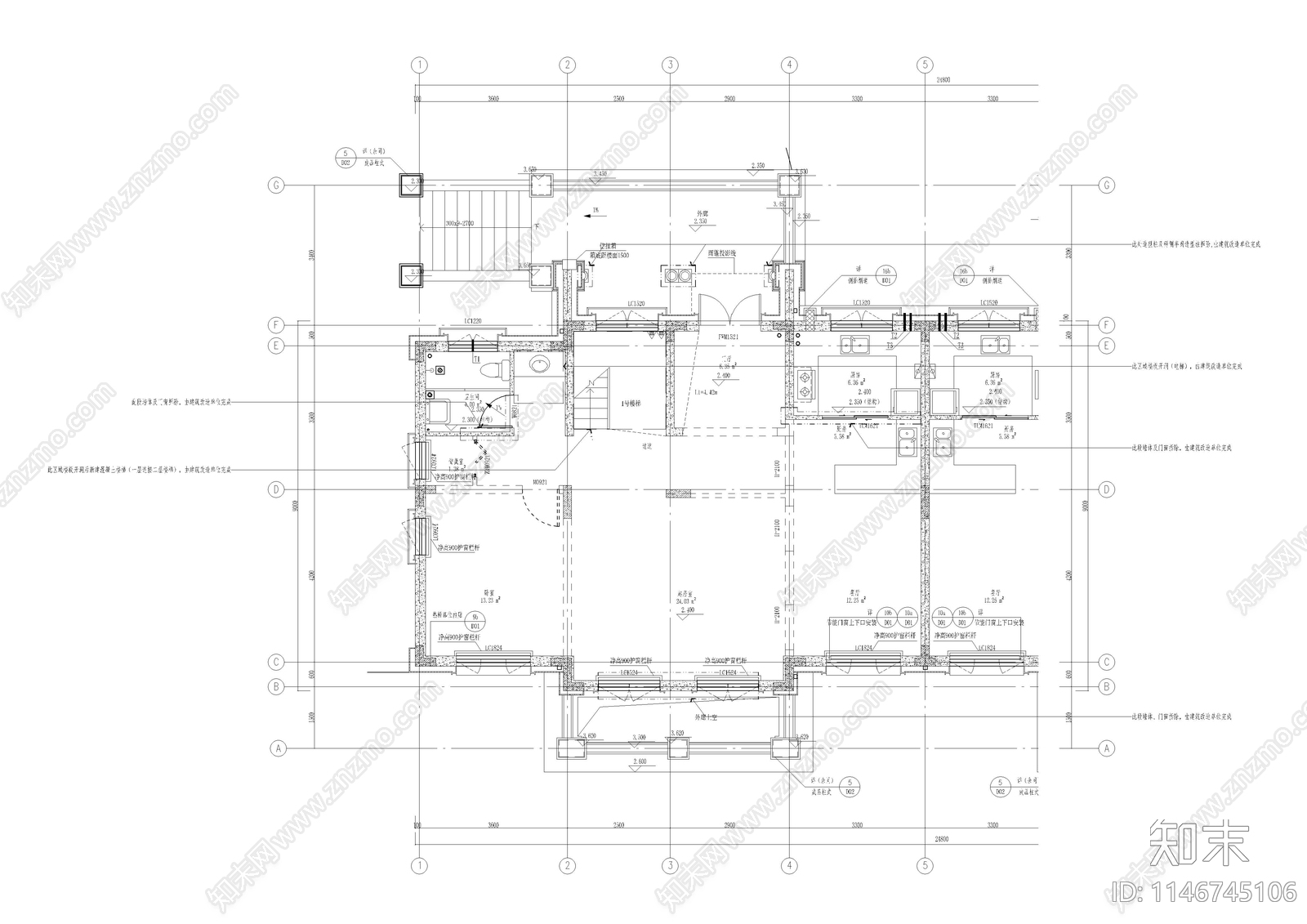 中建壹号别墅样板间室内cad施工图下载【ID:1146745106】