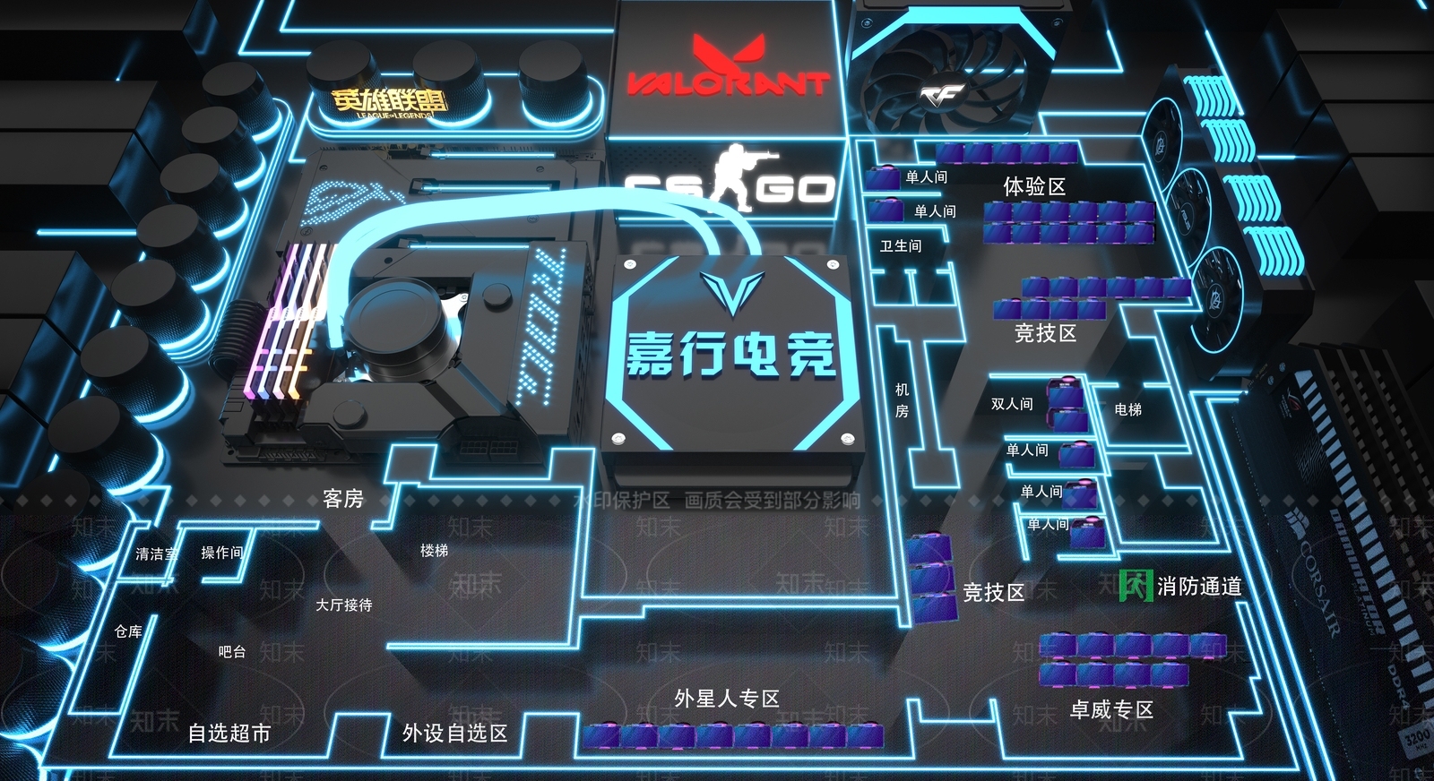 现代网吧3D模型下载【ID:1146745115】