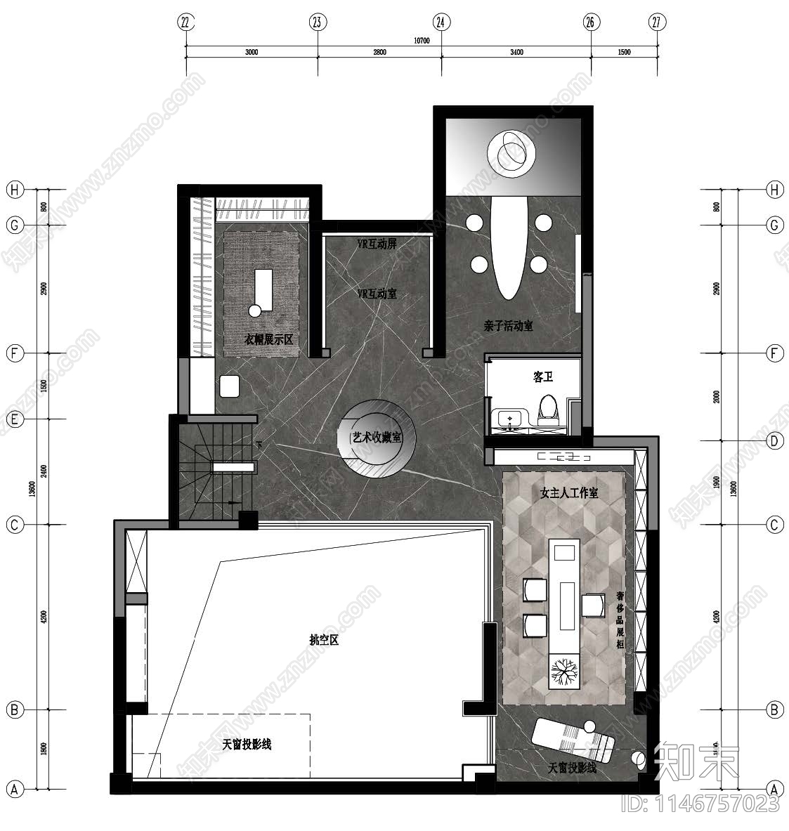 郑州龙湖洋房143下叠样板房室内cad施工图下载【ID:1146757023】