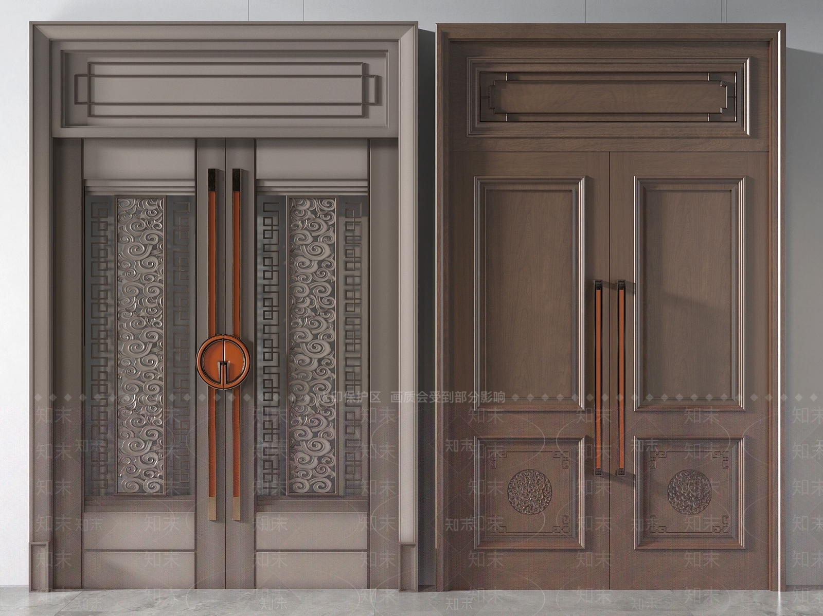 新中式入户门3D模型下载【ID:1146757276】